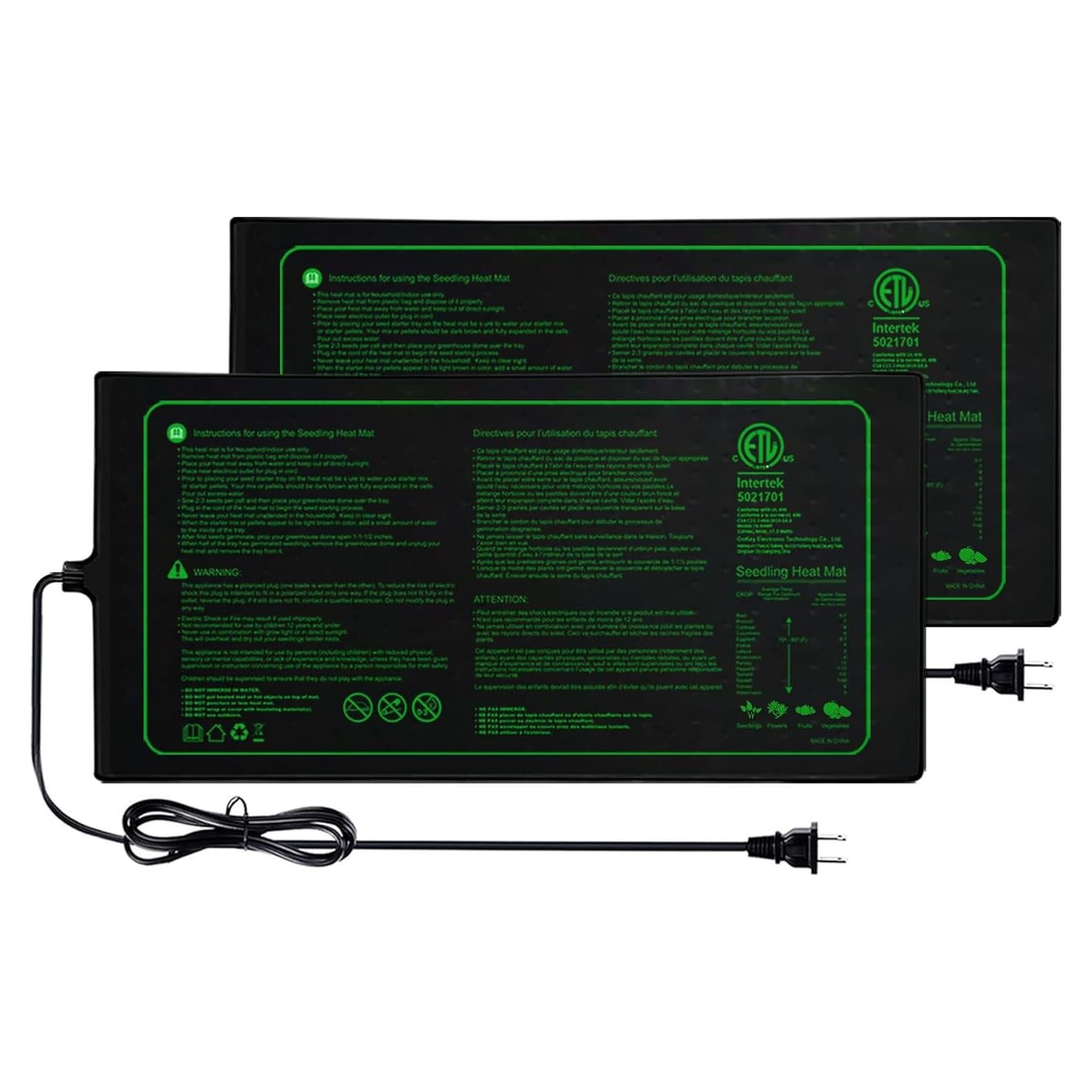 Alfombrilla Térmica Ruyyi 2PK para Plántulas 50.8x25.4cm