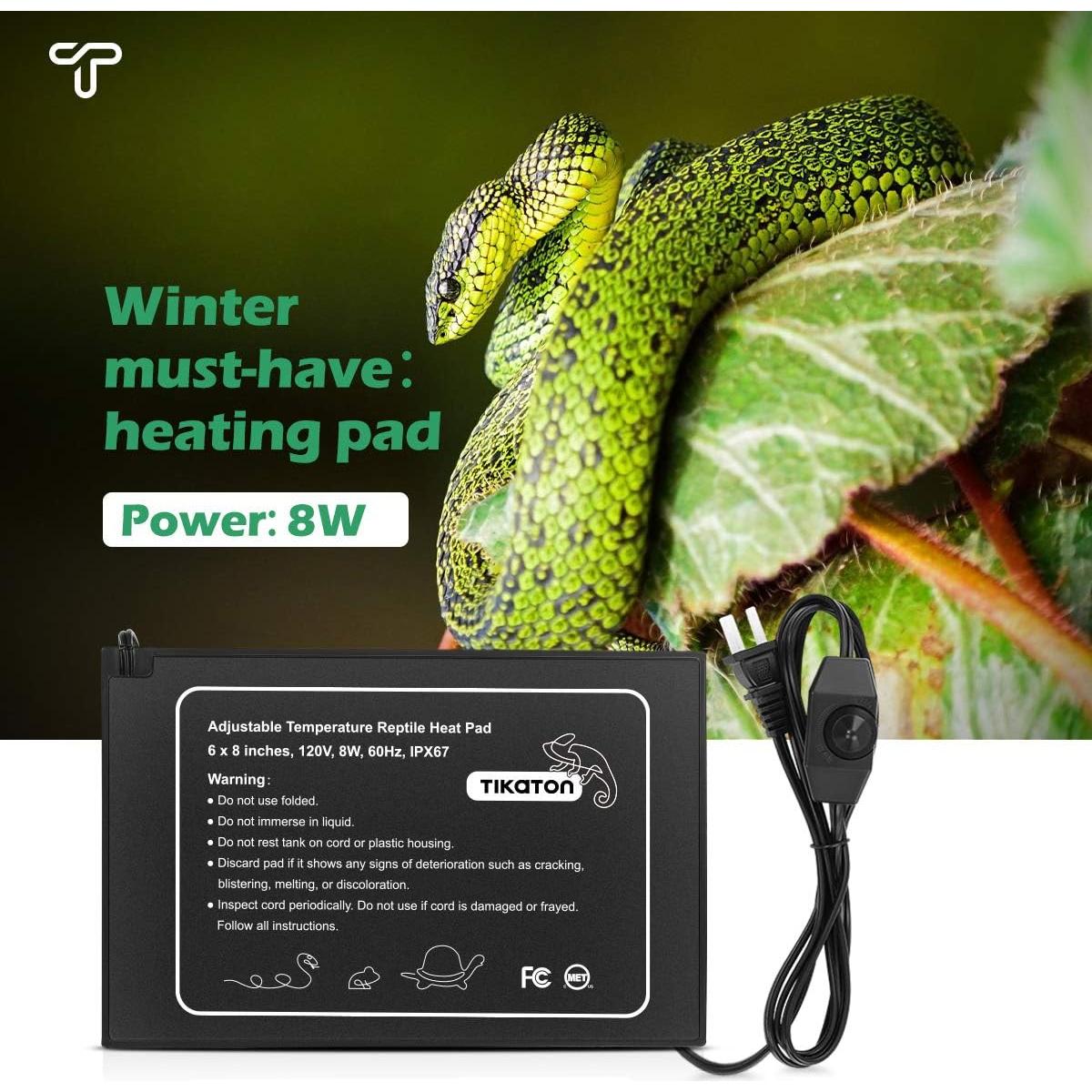 Almohadilla Térmica Ajustable Tikaton para Reptiles 2 Paquete