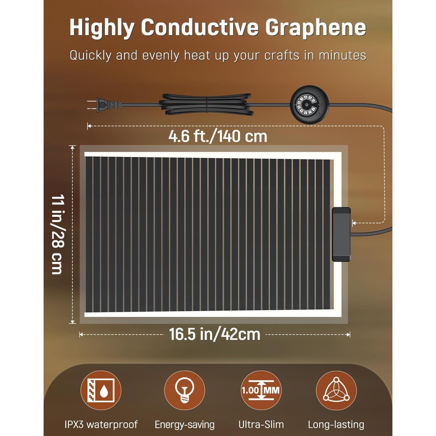 Almohadilla de Calentamiento Pawfly 40W 42x28cm para Resina