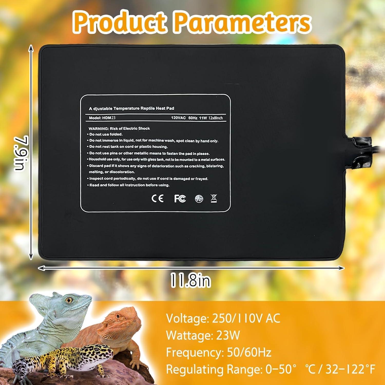 Almohadilla Térmica para Reptiles Hamiledyi 23W 20x30 cm