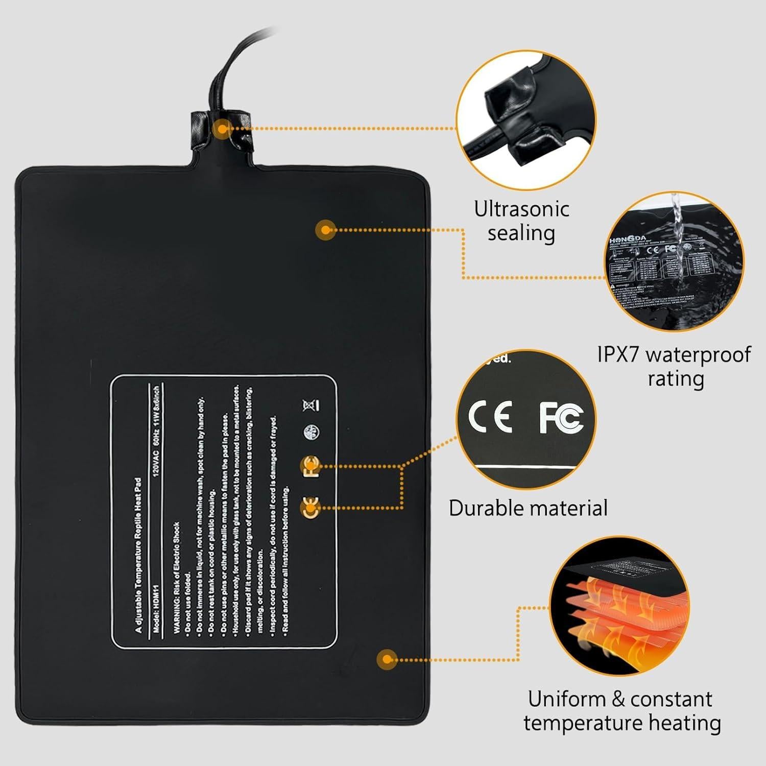 Almohadilla Térmica para Reptiles Hamiledyi 23W 20x30 cm