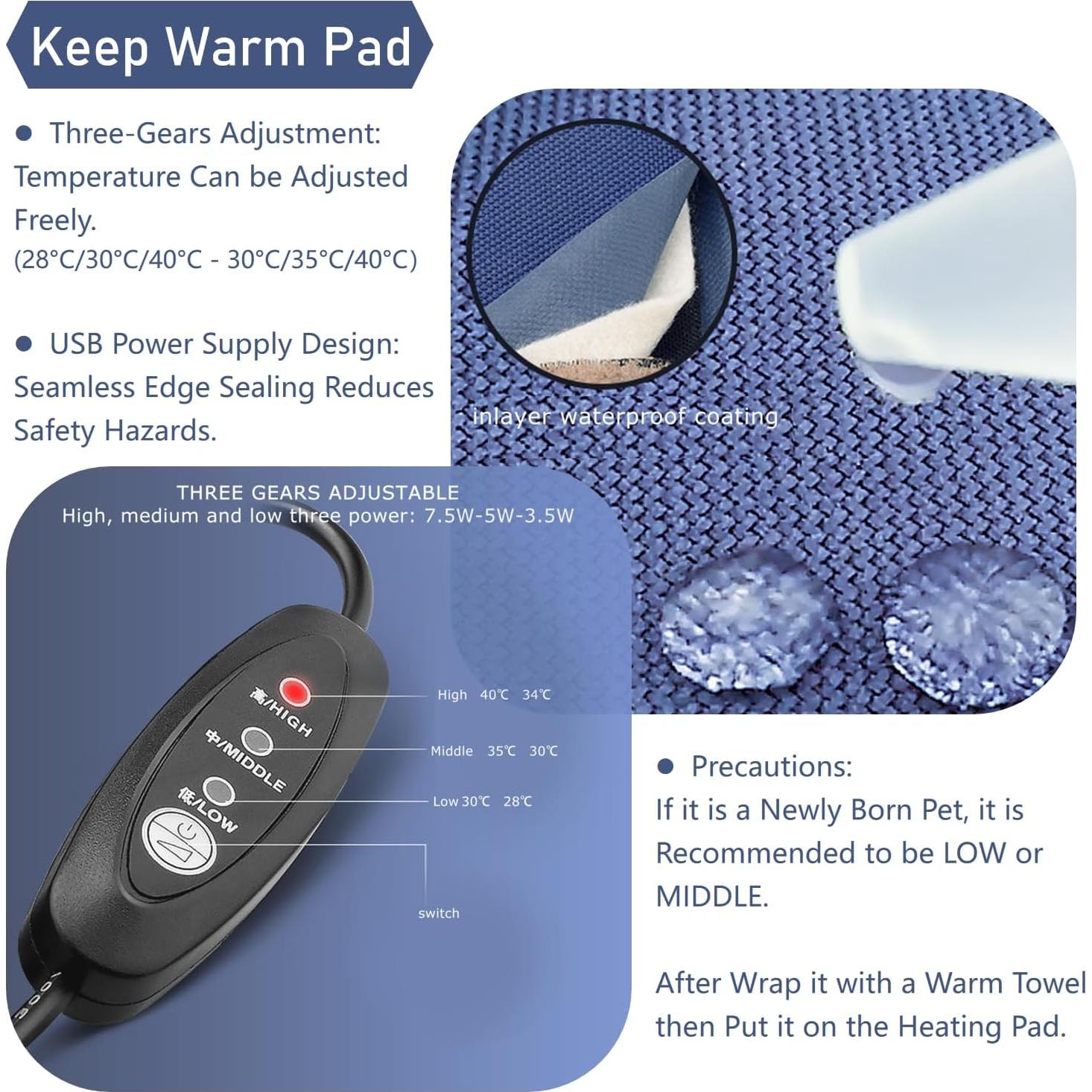 Alfombrilla Calentadora USB para Reptiles Pequeños 25x12cm