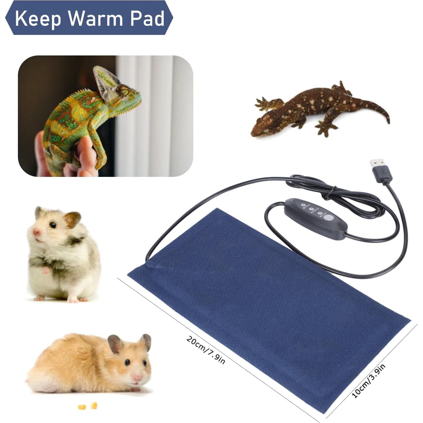 Alfombrilla Calentadora USB para Reptiles Pequeños 25x12cm