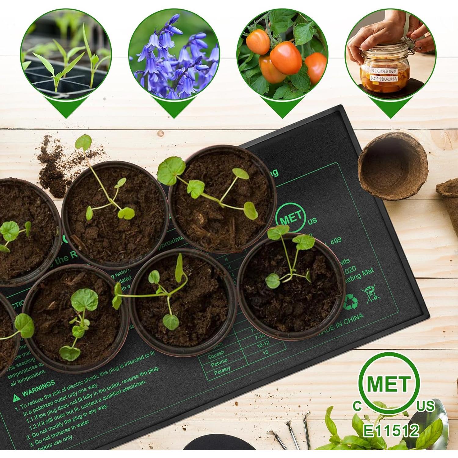 Alfombrilla Térmica Hidropónica 8 Pack HYDGOOHO 25.4x52.7cm