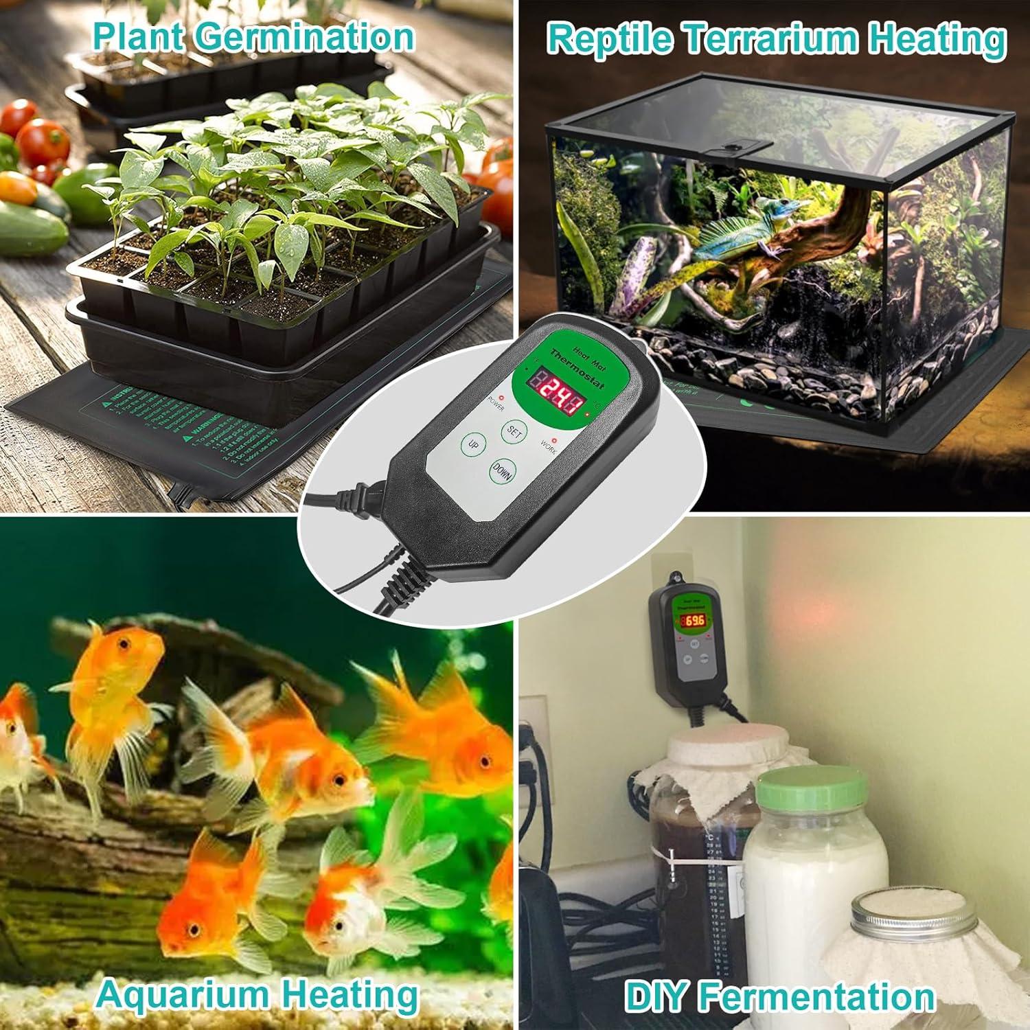 Alfombrilla Térmica Hidropónica 8 Pack HYDGOOHO 25.4x52.7cm