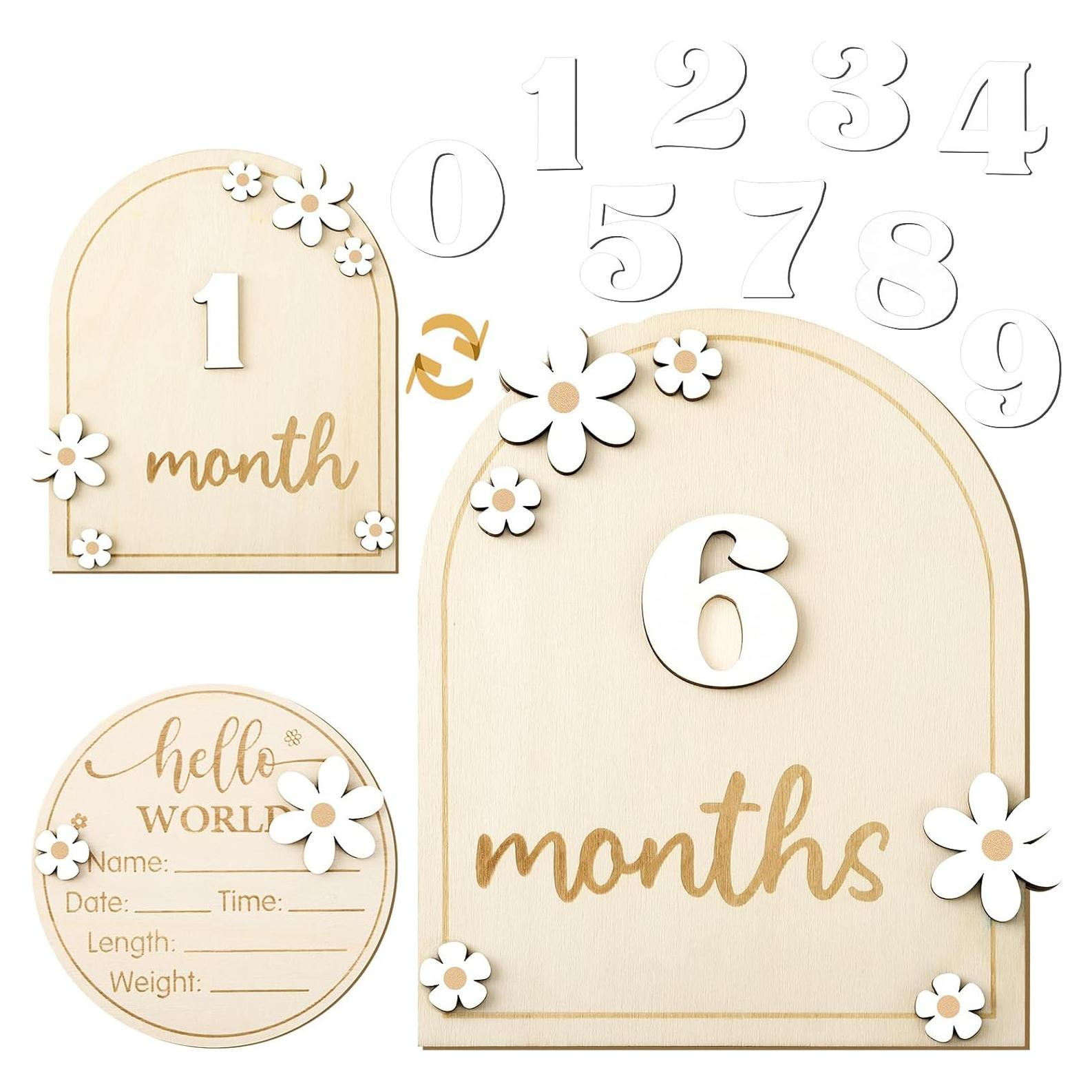 Tarjetas de Hitos Mensuales para Bebés GGSTDDUP - Cartel Hello World