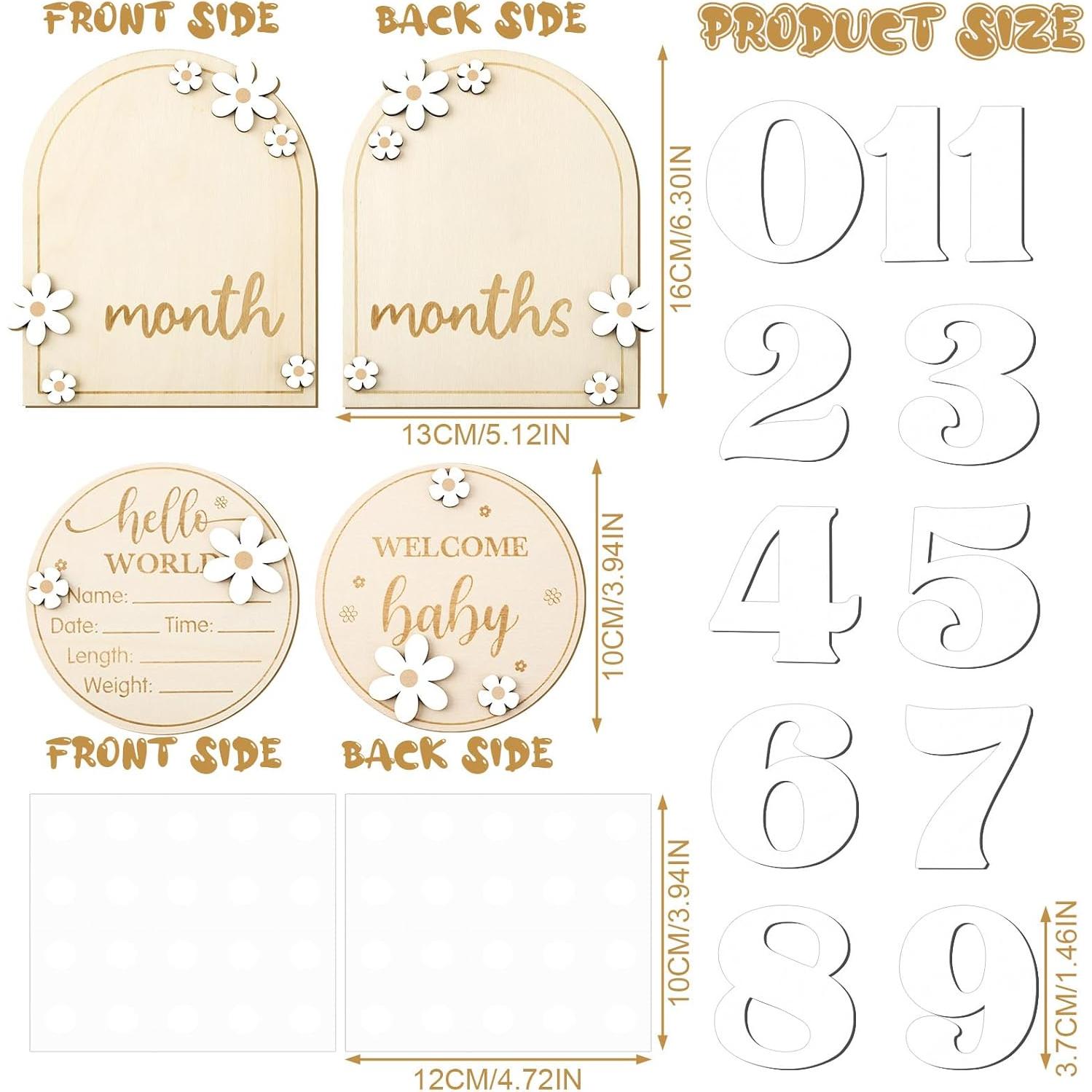 Tarjetas de Hitos Mensuales para Bebés GGSTDDUP - Cartel Hello World