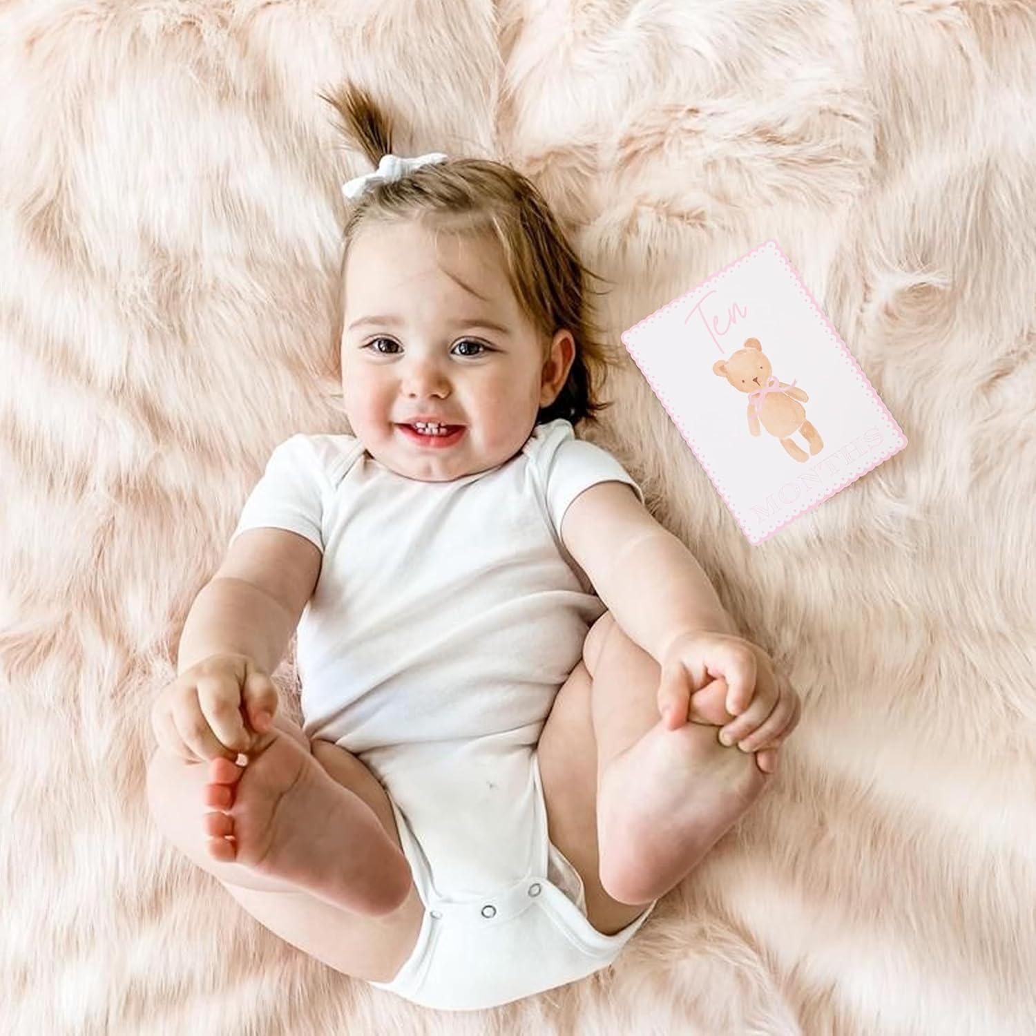 Tarjetas de Hito Mensuales WAUAO - Rosa, Accesorios para Fotos