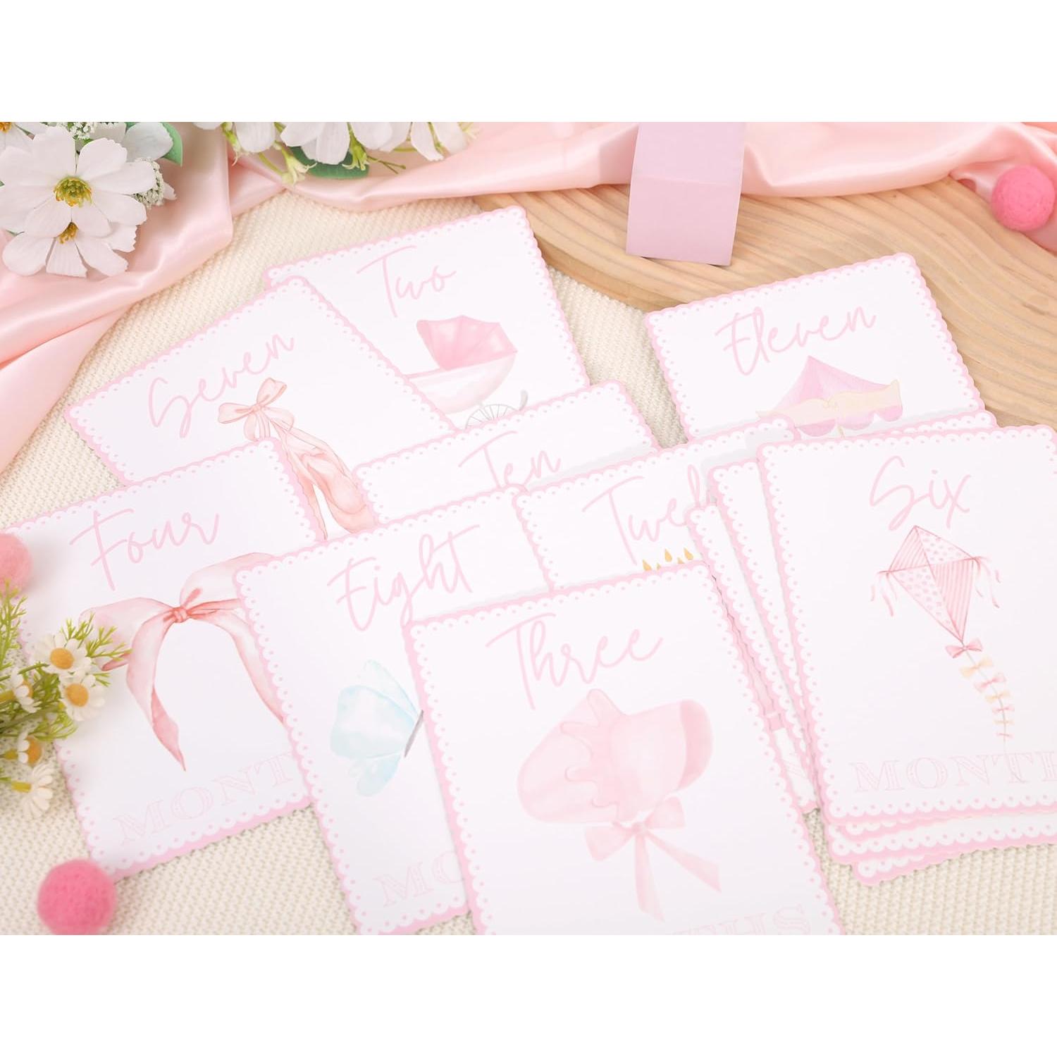 Tarjetas de Hito Mensuales WAUAO - Rosa, Accesorios para Fotos