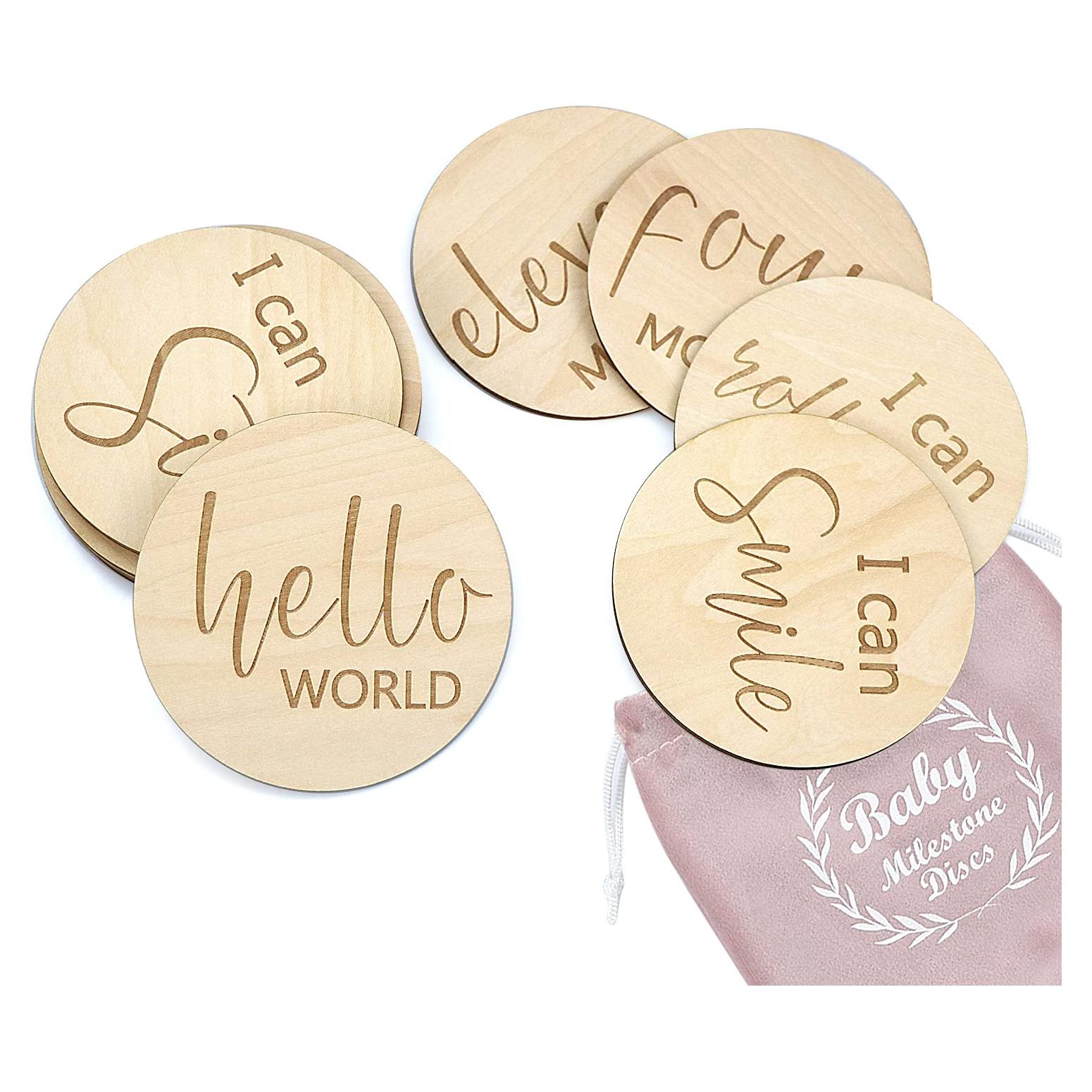 Tarjetas de Hitos para Bebés de Madera Malihome - Set de 13