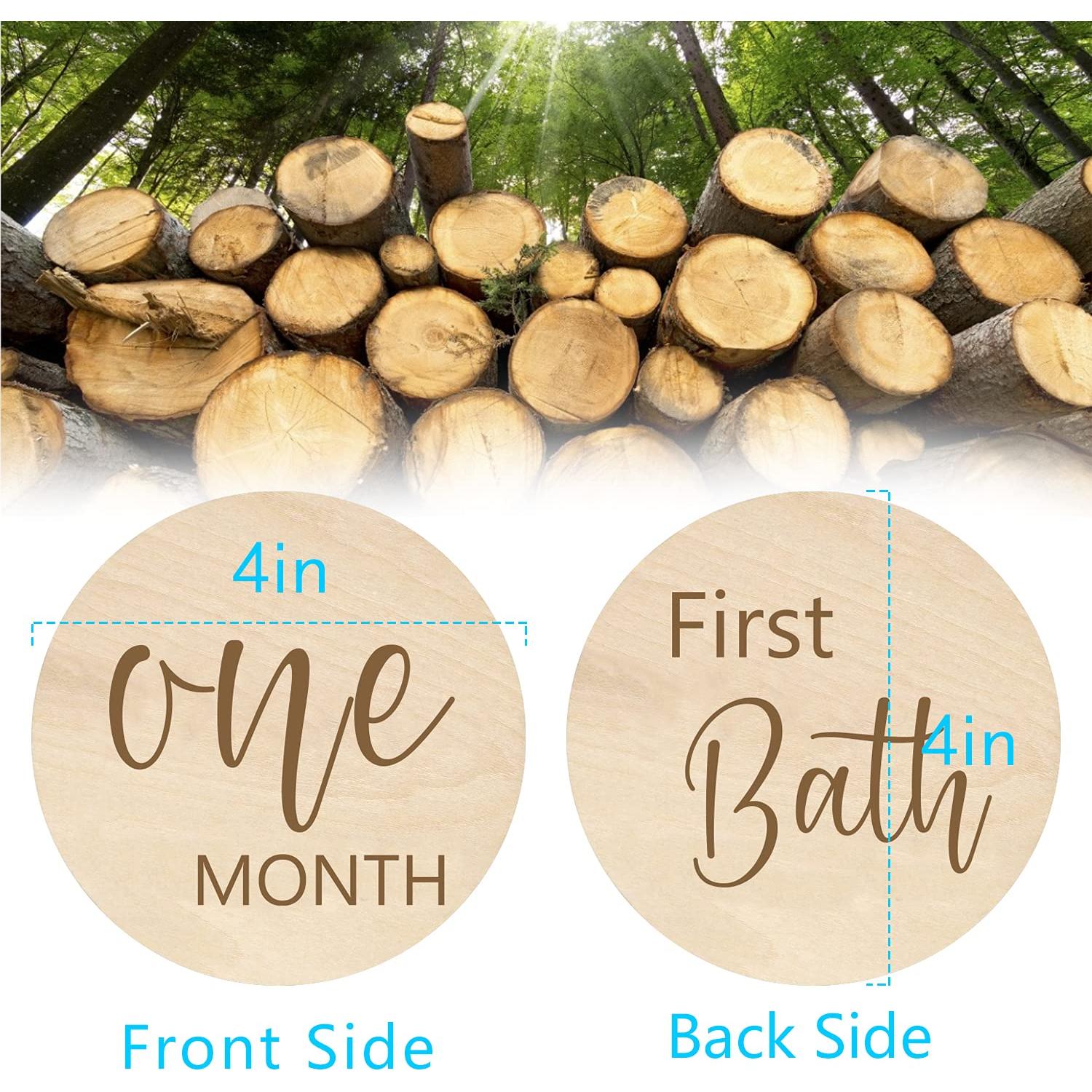 Tarjetas de Hitos para Bebés de Madera Malihome - Set de 13