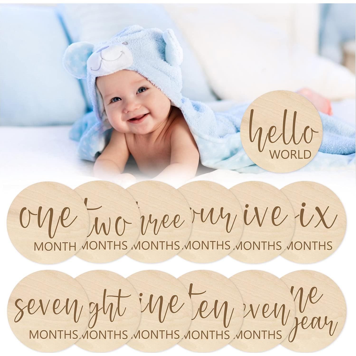 Tarjetas de Hitos para Bebés de Madera Malihome - Set de 13