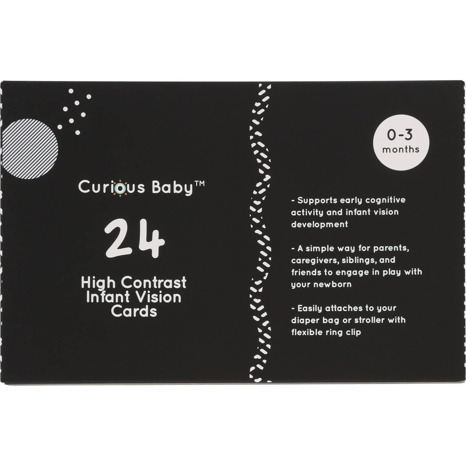 Tarjetas de Alto Contraste Curious Baby - 24 Piezas para Bebés