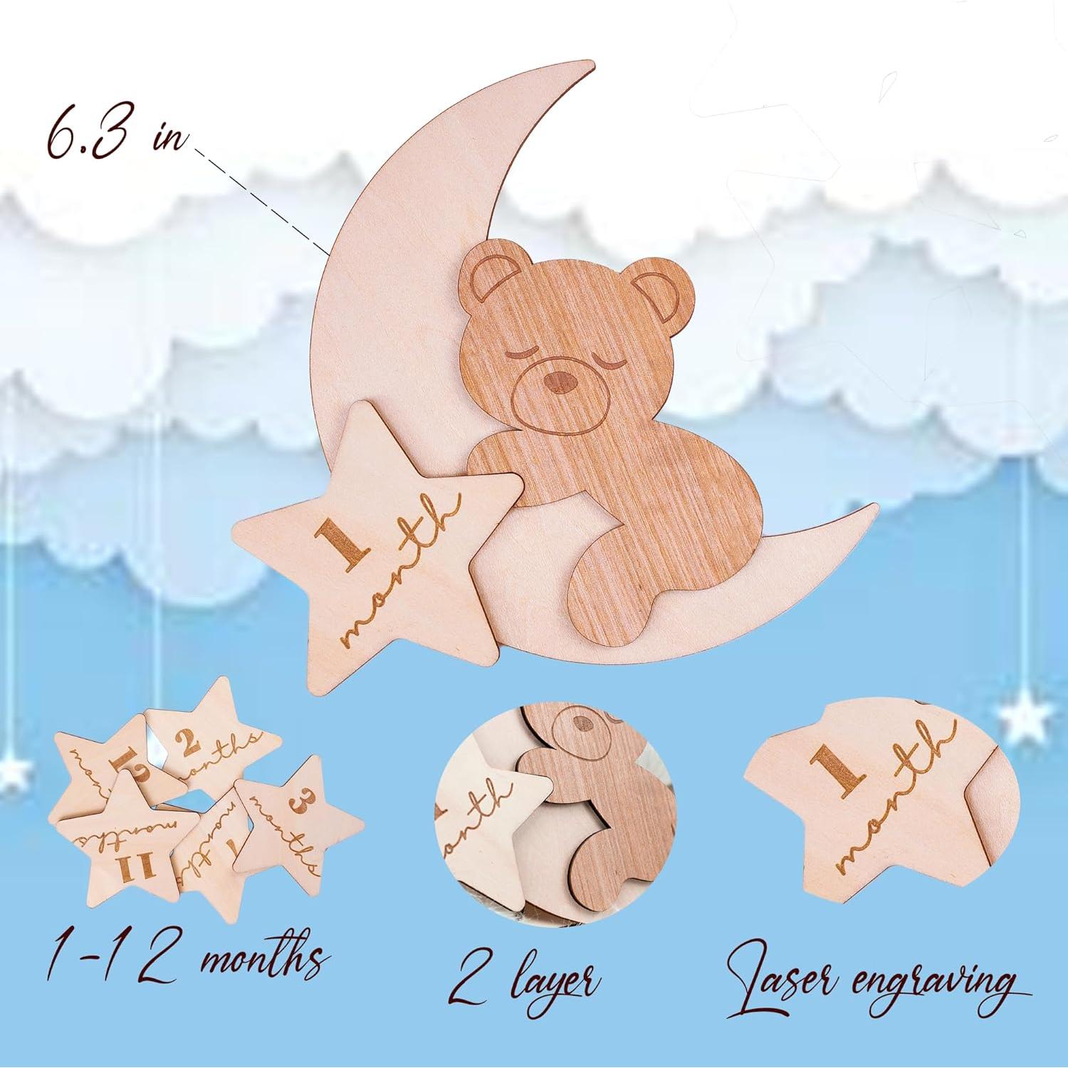 Set de 12 Tarjetas de Hito Mensual para Bebé OENIZI