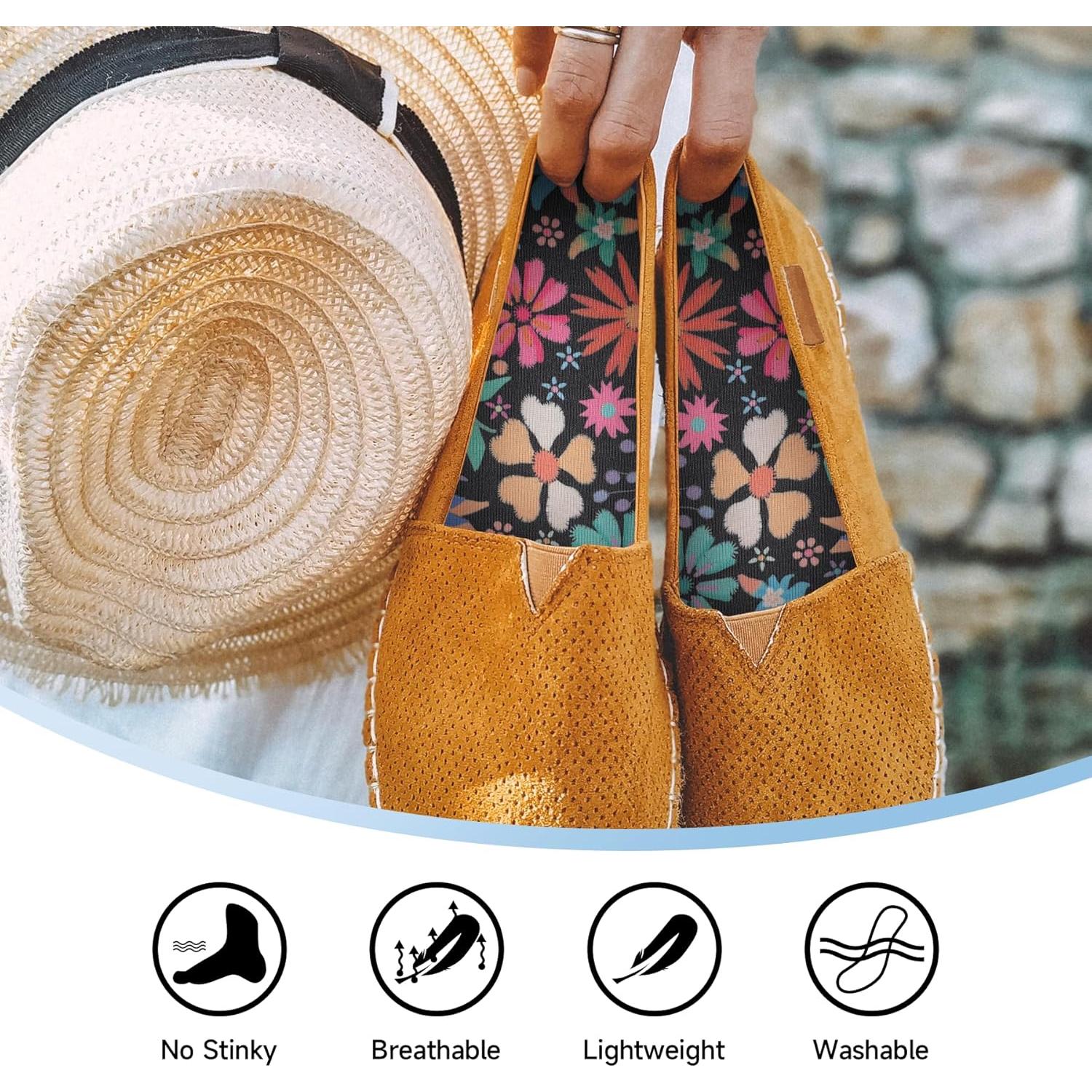 Plantillas No Show LMHCISO para Mujeres Floral Talla 6-9