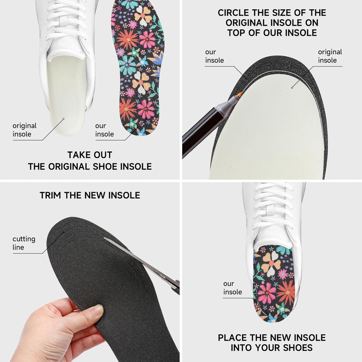 Plantillas No Show LMHCISO para Mujeres Floral Talla 6-9