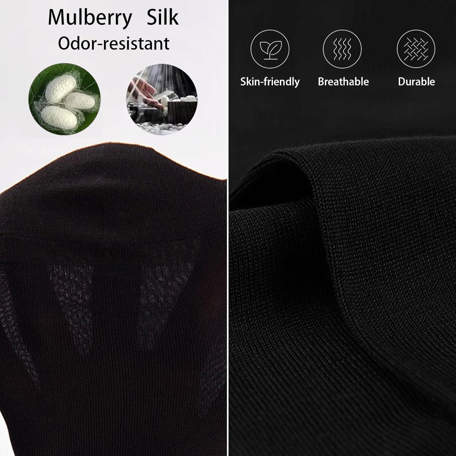 Calcetines de seda para hombres Lonxu - 3 pares negros transpirables