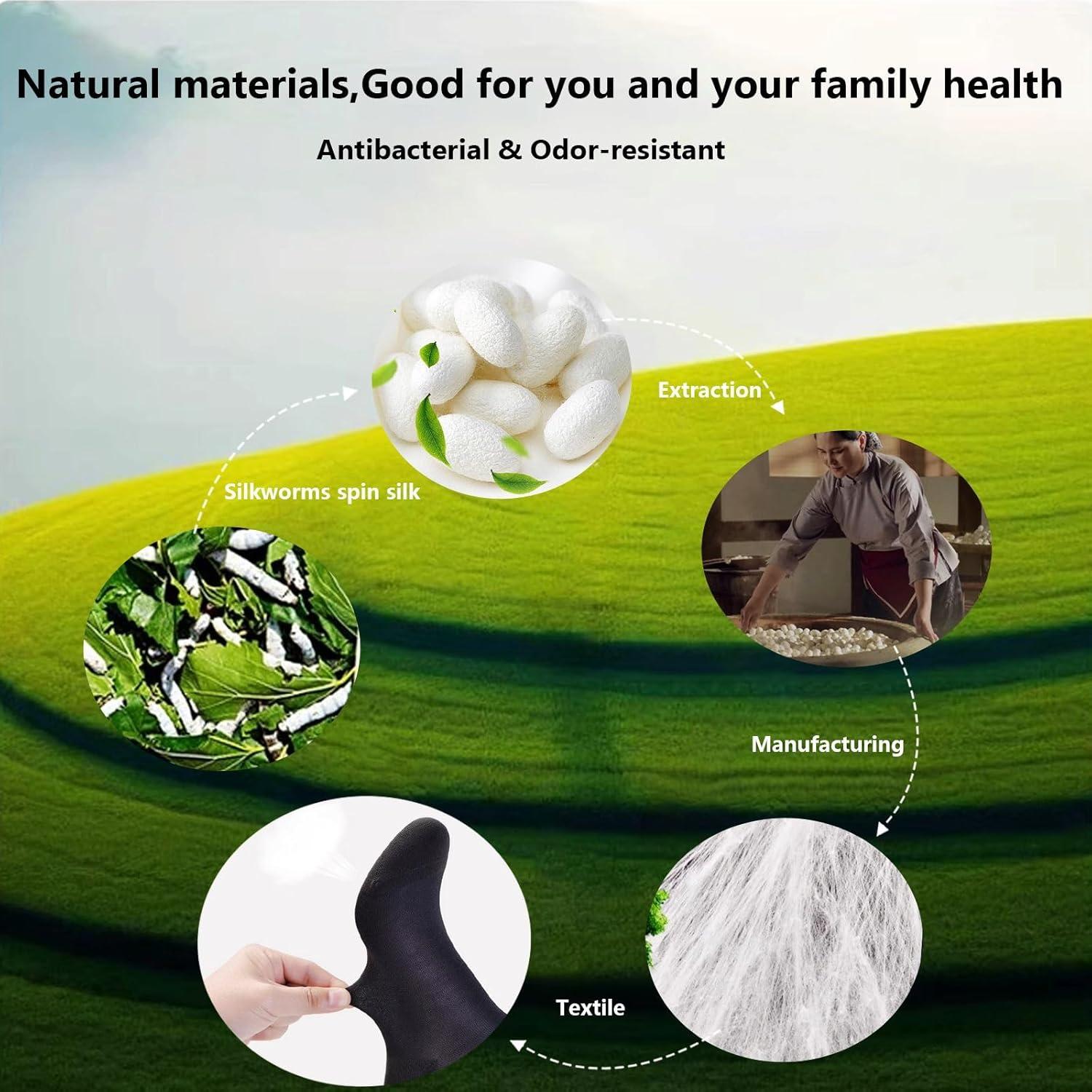 Calcetines de seda para hombres Lonxu - 3 pares negros transpirables