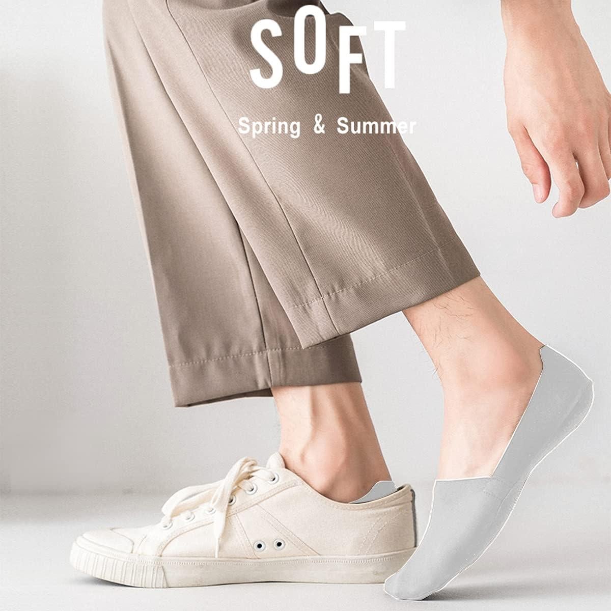 Calcetines Invisibles Antideslizantes para Mujeres - 5 Pares Blancos