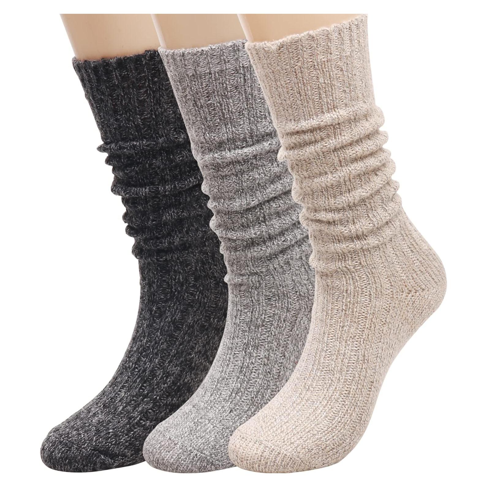 Calcetines de Lana para Mujeres Talla 5-9 - 3 Pares Invierno