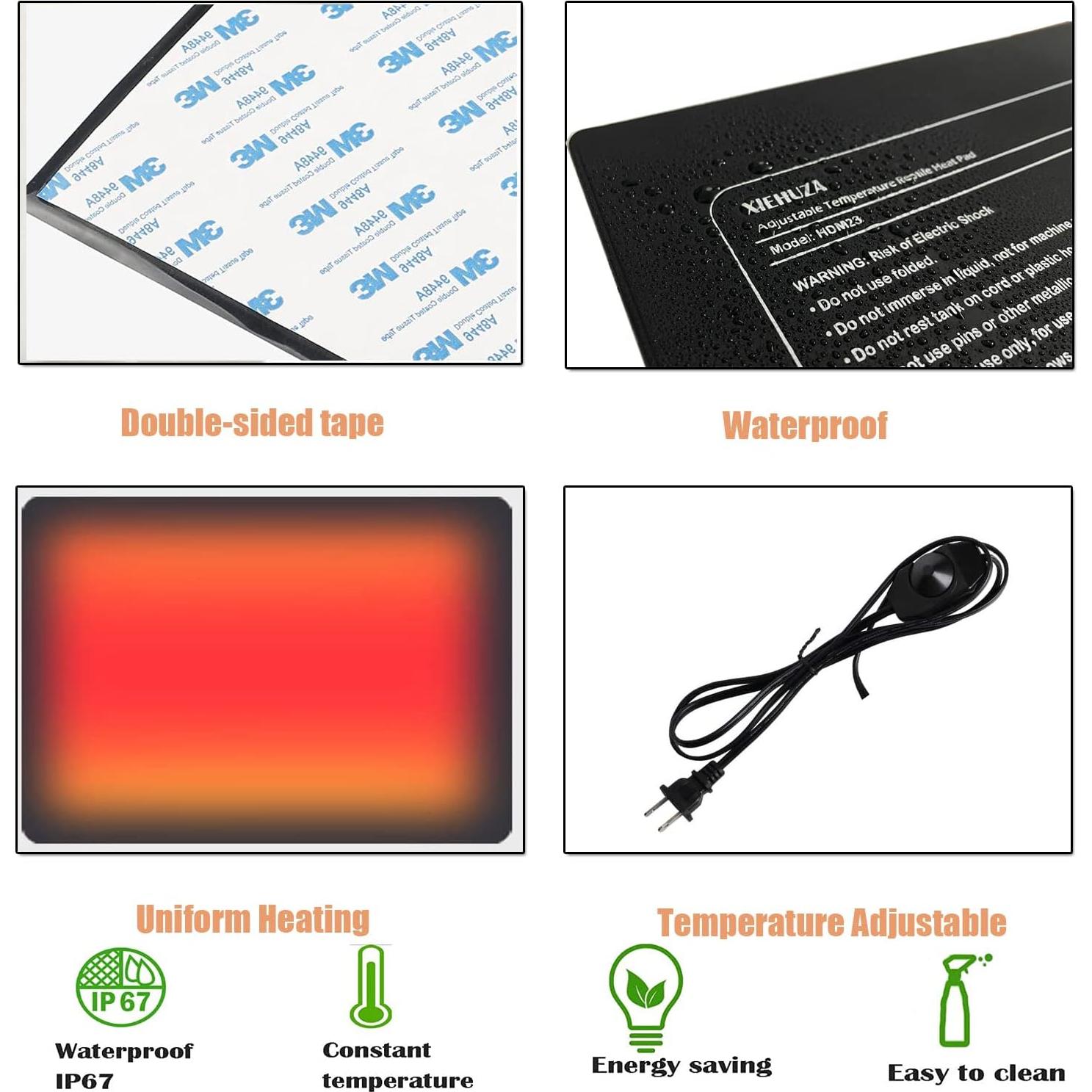 Almohadilla Térmica Ajustable 23W Cosyseek para Reptiles 30.48x20.32 cm