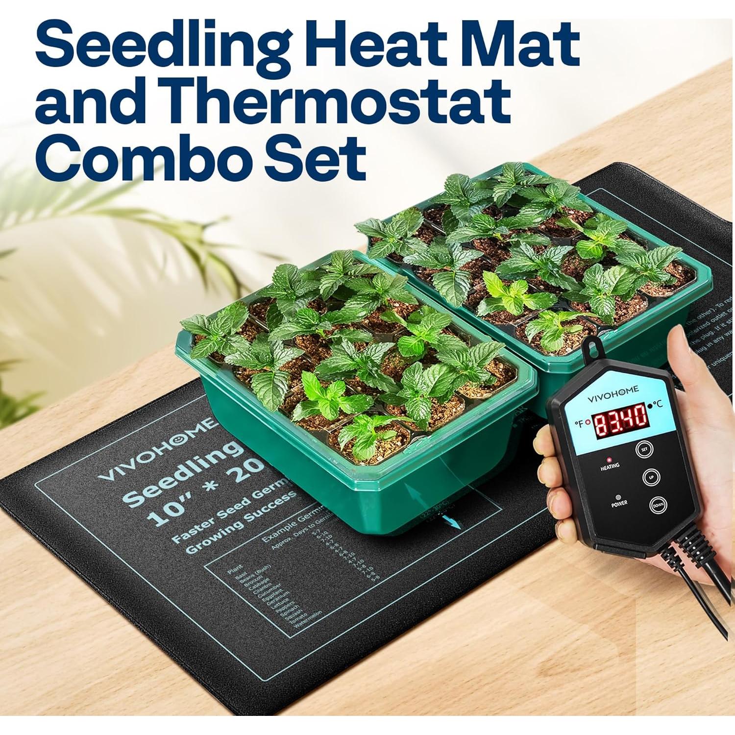 Alfombrilla Térmica VIVOHOME 25.4x52.7cm + Controlador Digital