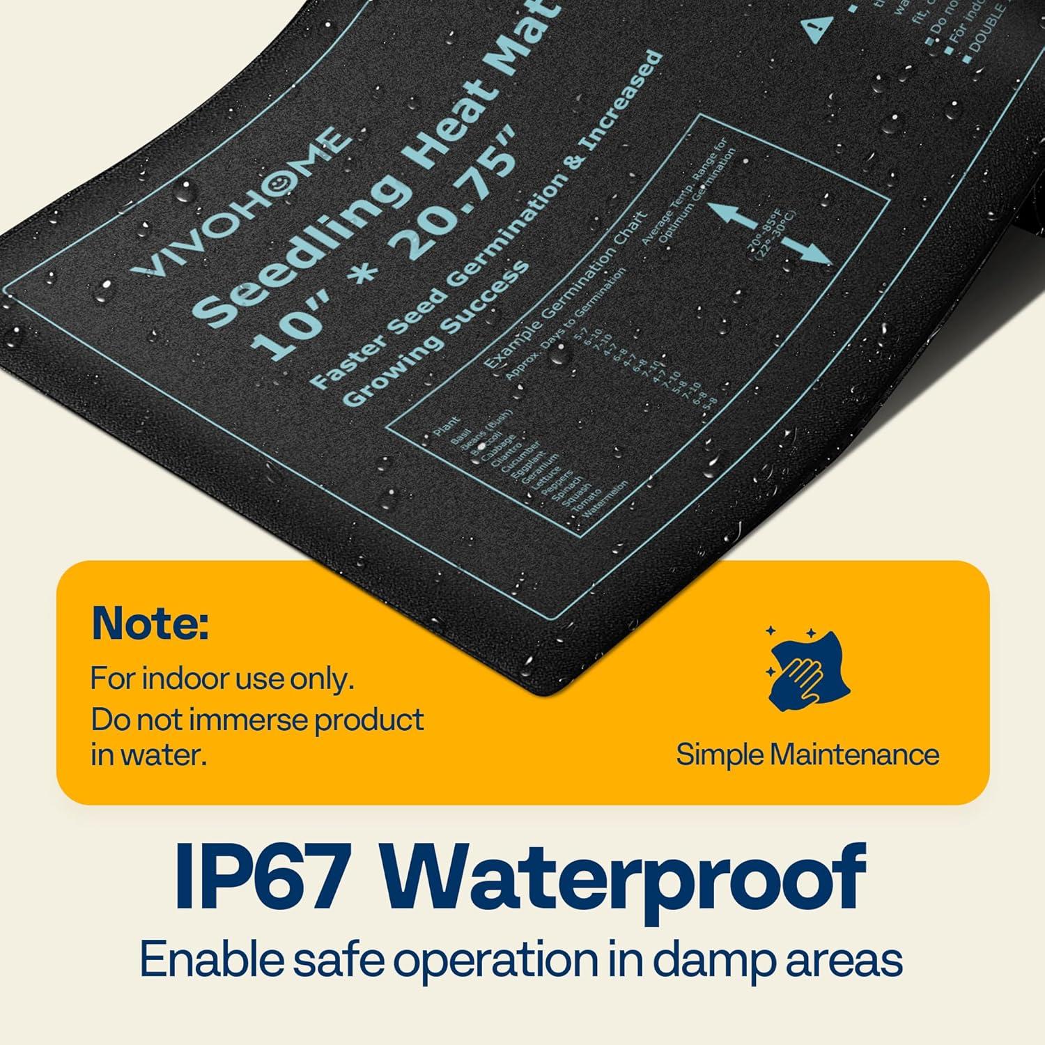 Alfombrilla Térmica VIVOHOME 25.4x52.7cm + Controlador Digital