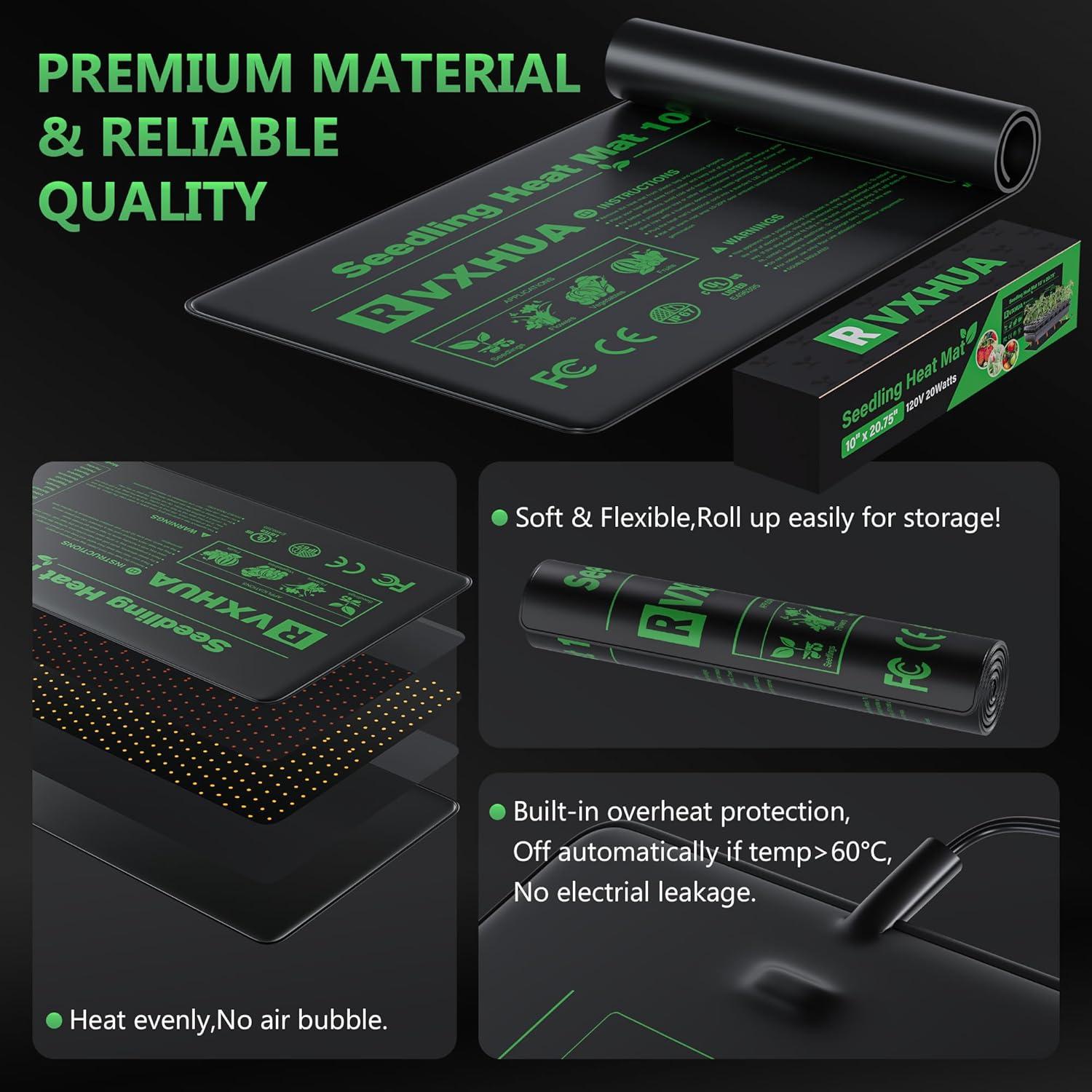 Almohadilla Térmica RVXHUA 10" x 20.75" para Germinación de Semillas