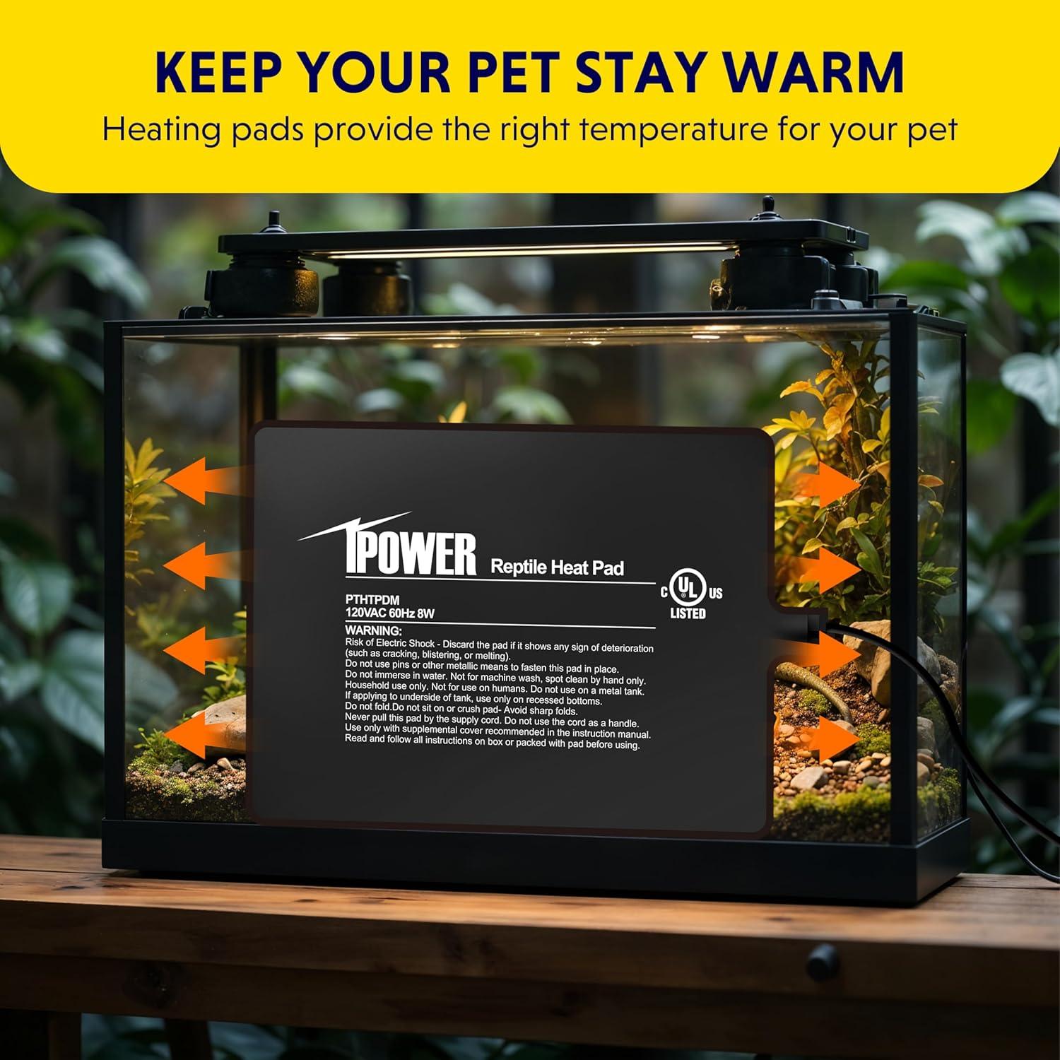 Almohadilla Térmica para Reptiles iPower 15x20 cm Calentador