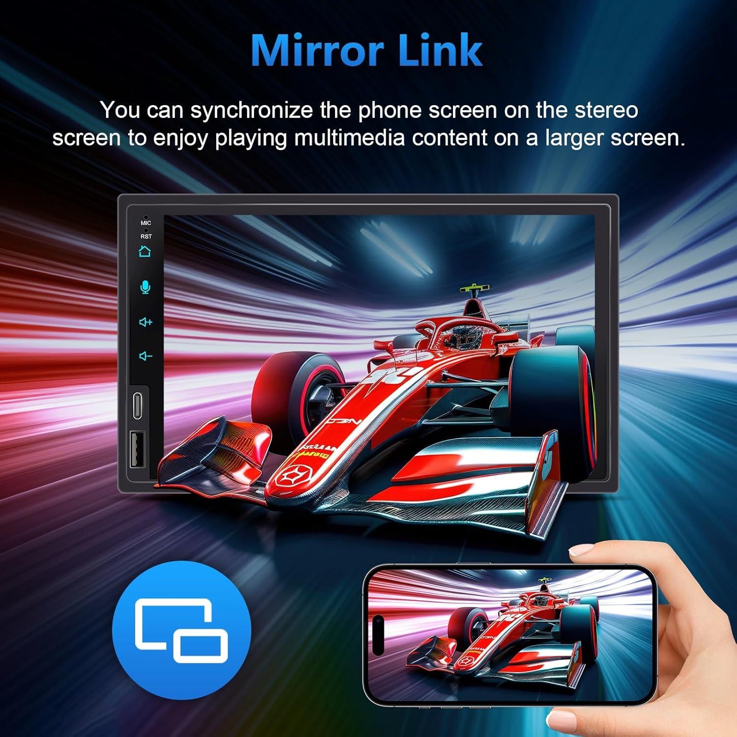 Estéreo de Coche Doble Din Bouwoima 7" CarPlay y Android Auto