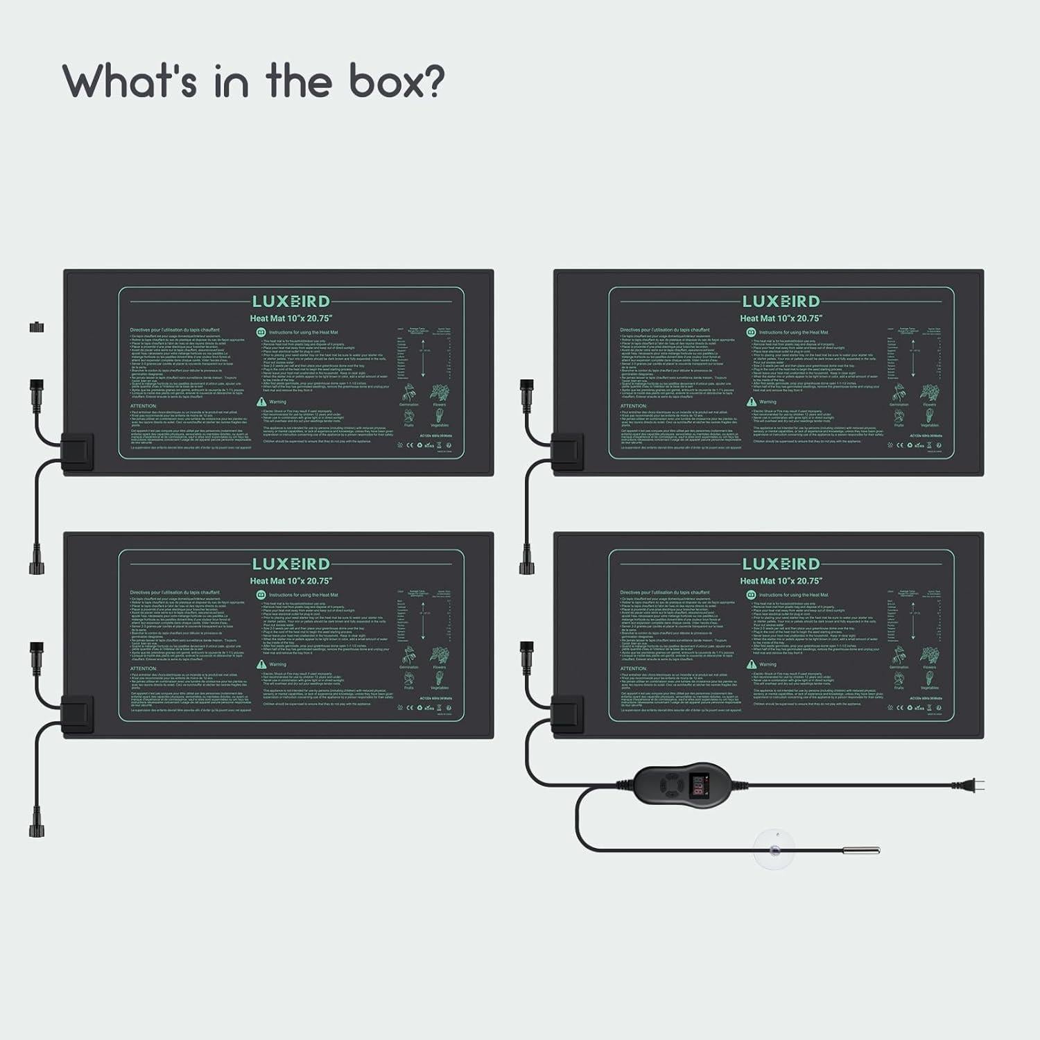 Alfombrillas Térmicas para Plántulas LUXBIRD 4 Pzas 25.4x52.7cm