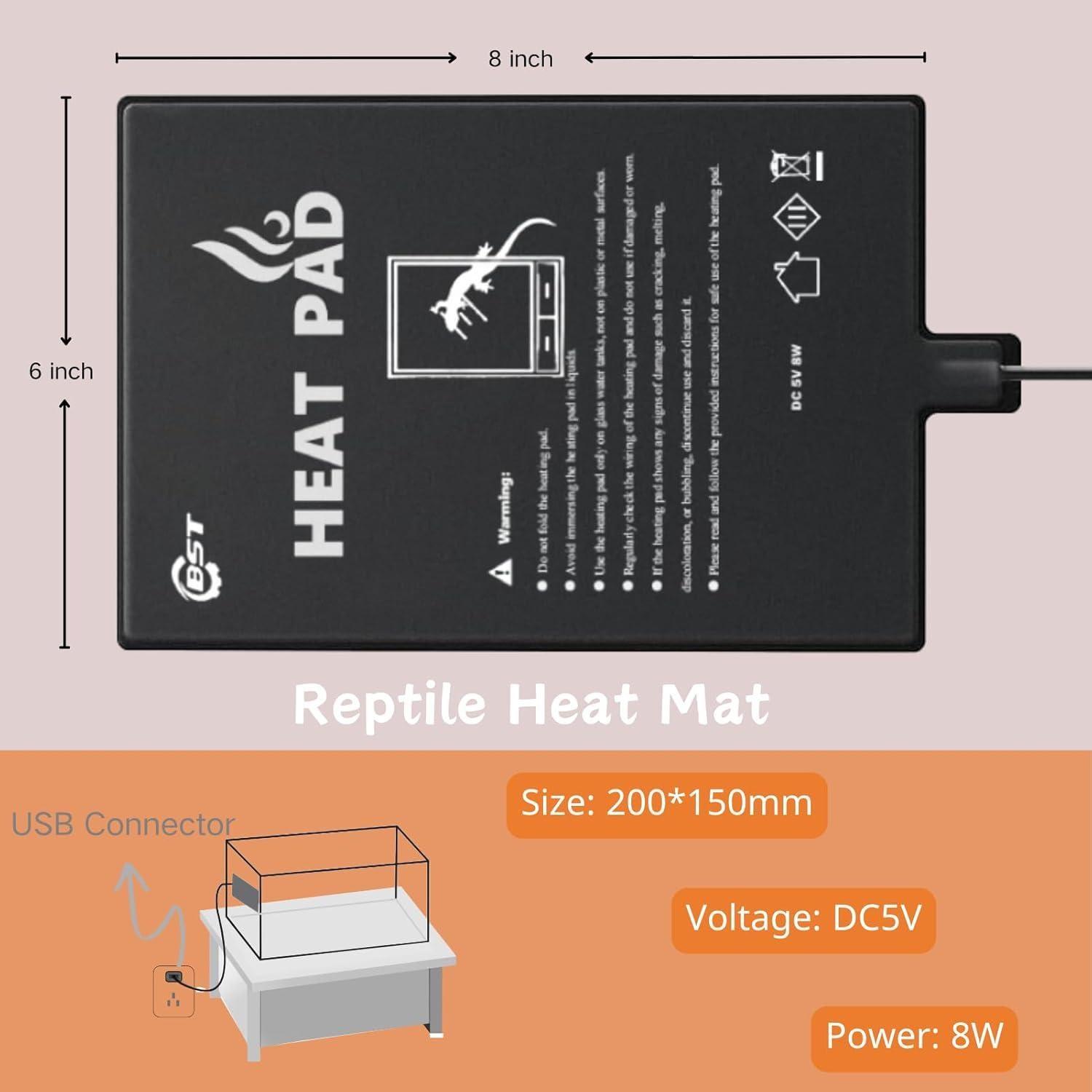 Almohadilla Térmica para Reptiles Besto 15x20 cm USB