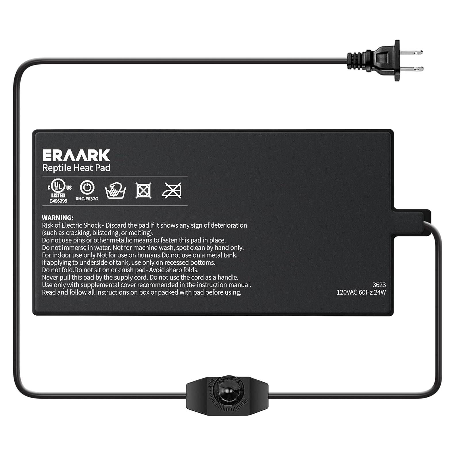 Almohadilla de Calentamiento para Reptiles ERAARK 20x45 cm Ajustable