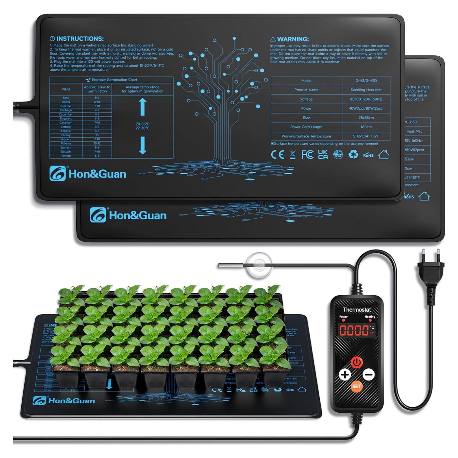 Almohadilla Térmica para Plántulas Hon&Guan 25.4x52.7cm 2 Paquetes