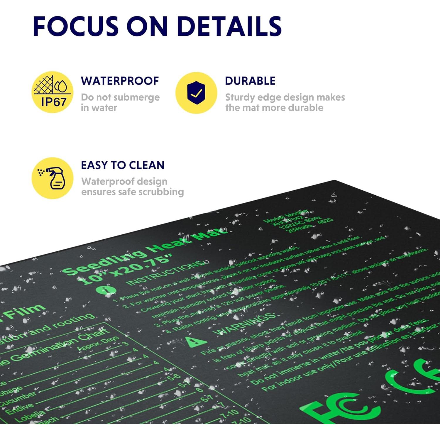 Estera de Calentamiento iPower 25.4x52.7cm Ajustable para Germinación