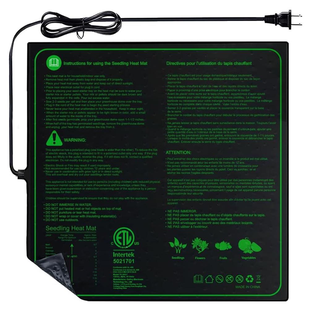 Almohadilla Térmica Ruyyi 50x50cm Impermeable para Plántulas