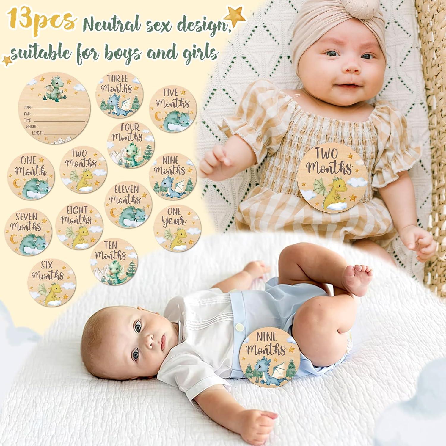 Tarjetas de Hito Mensuales Bebés Dragón Pequeño Huray Rayho