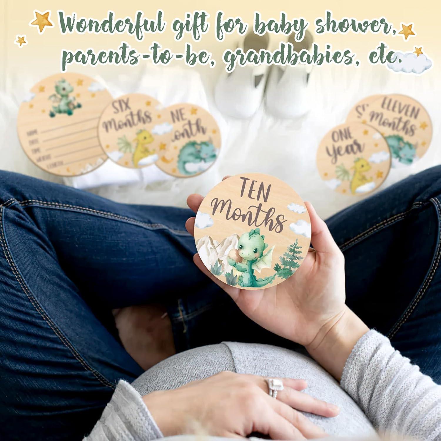 Tarjetas de Hito Mensuales Bebés Dragón Pequeño Huray Rayho