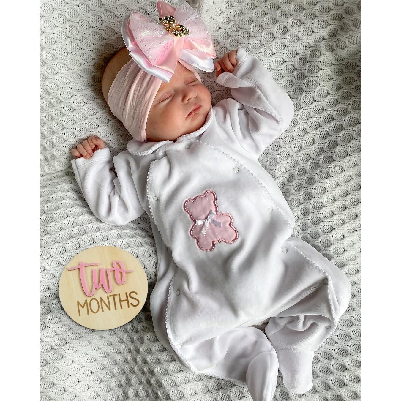 Tarjetas de Hito Mensual para Bebés 3D de Madera - 13 Discos