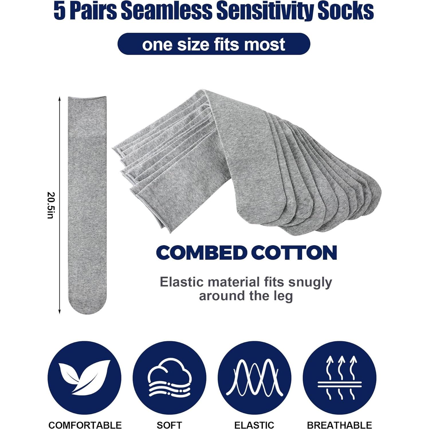 Calcetines Sin Costuras Shihanee 5 Pares XL Gris para Caminar