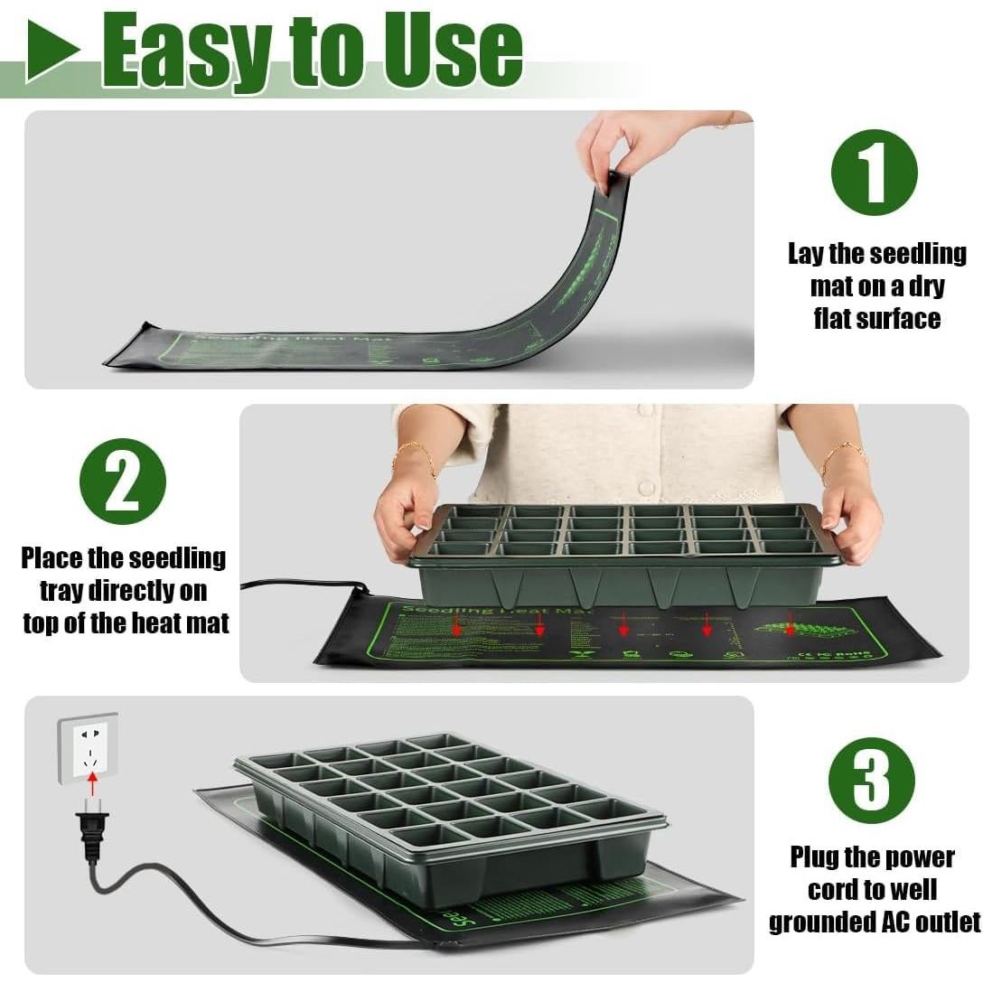 Paquete de 2 Mats de Calentamiento 20W para Plantas RooTrimmer