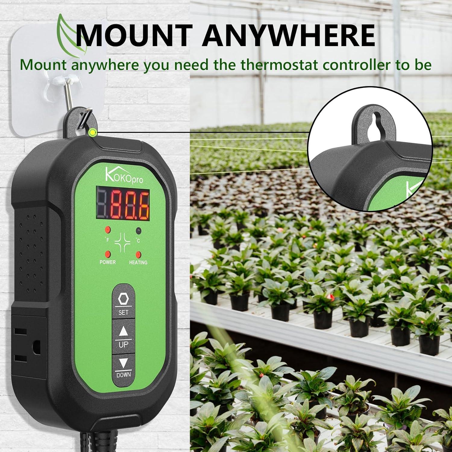 Controlador de Termostato Digital KOKOPRO para Germinación 1000W