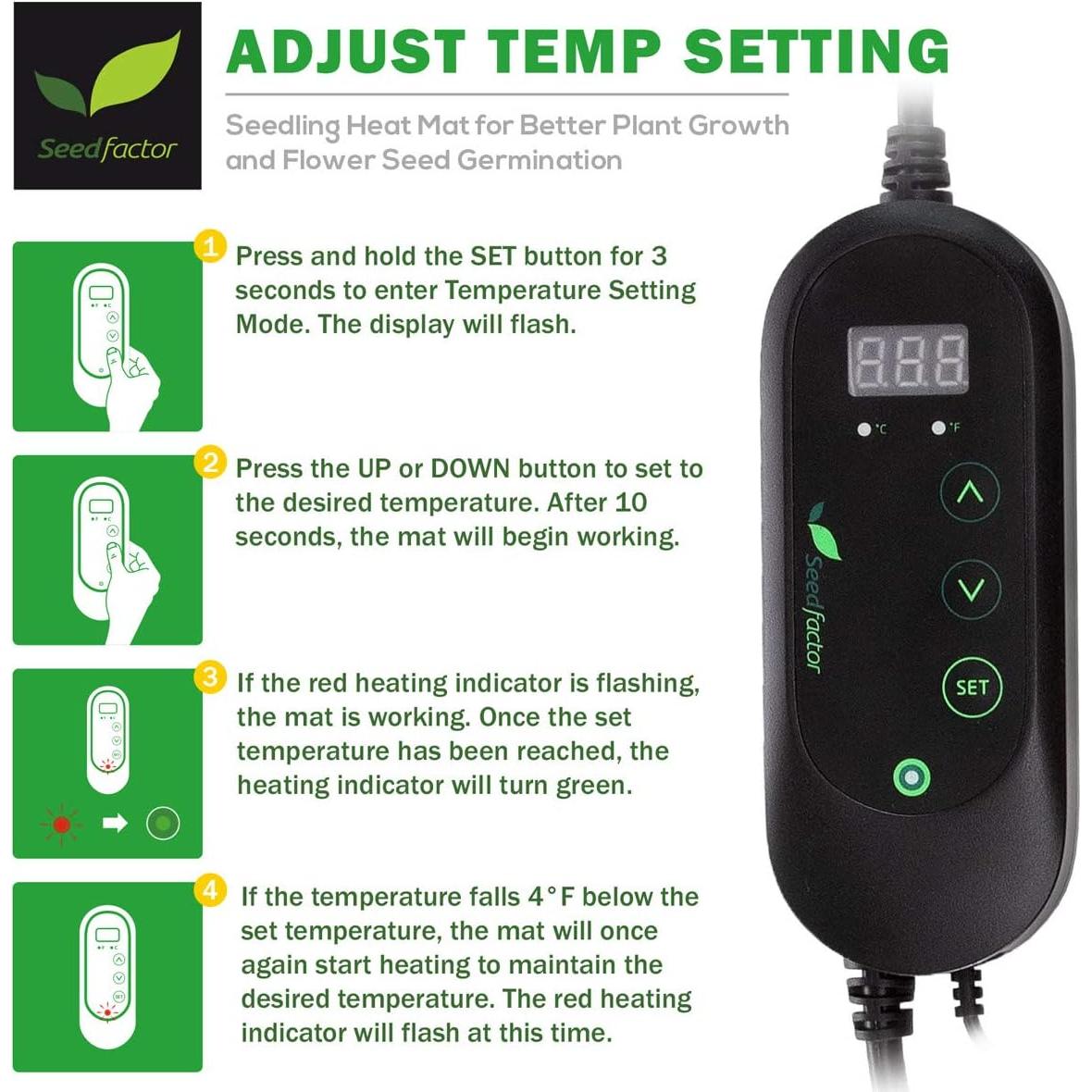 Almohadilla Térmica Semillafactor 50x25cm con Termostato Digital