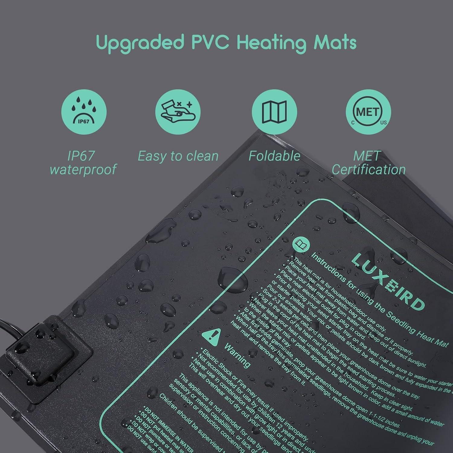 LUXBIRD Combo 2 Pack Alfombrilla Térmica 25.4x52.7cm y Termostato