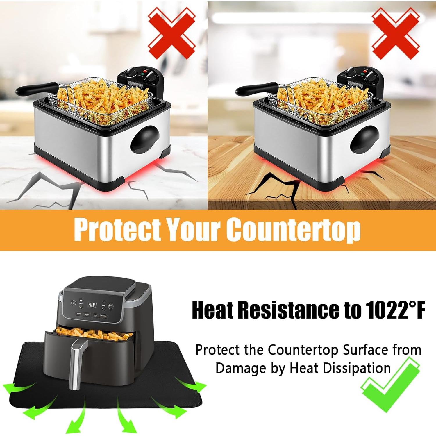 Alfombrilla Resistente al Calor TOHONFOO 40.6x50.8cm Negra