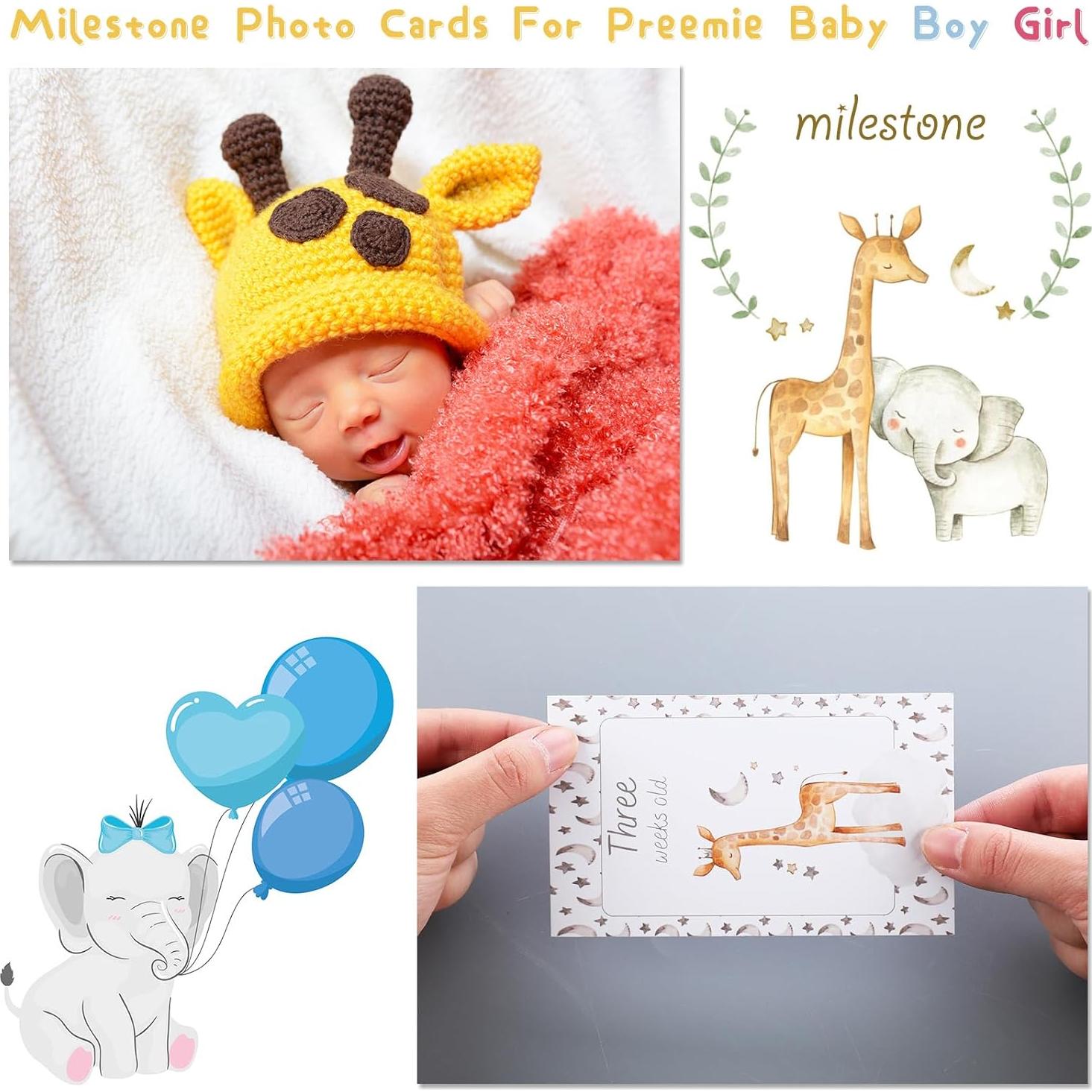 46 Tarjetas de Hitos NICU para Bebés Prematuros - Diseño Único