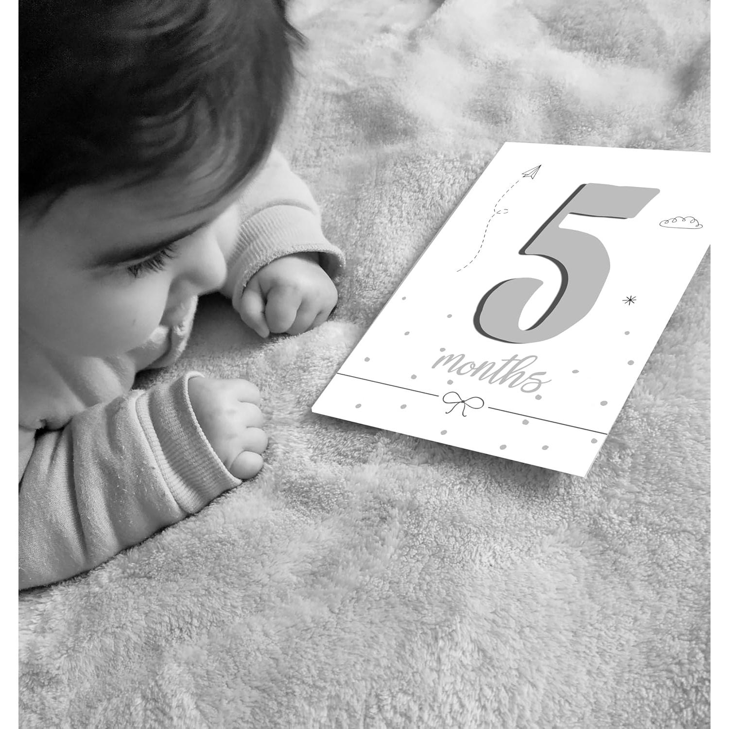 Set de 12 Tarjetas de Hitos del Primer Año del Bebé - Studio Mist Design - Colores Pastel