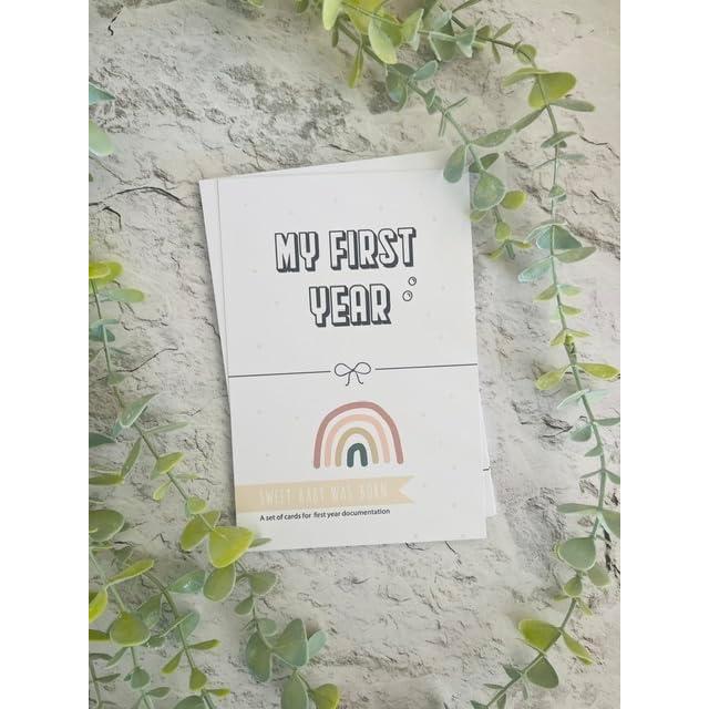 Set de 12 Tarjetas de Hitos del Primer Año del Bebé - Studio Mist Design - Colores Pastel