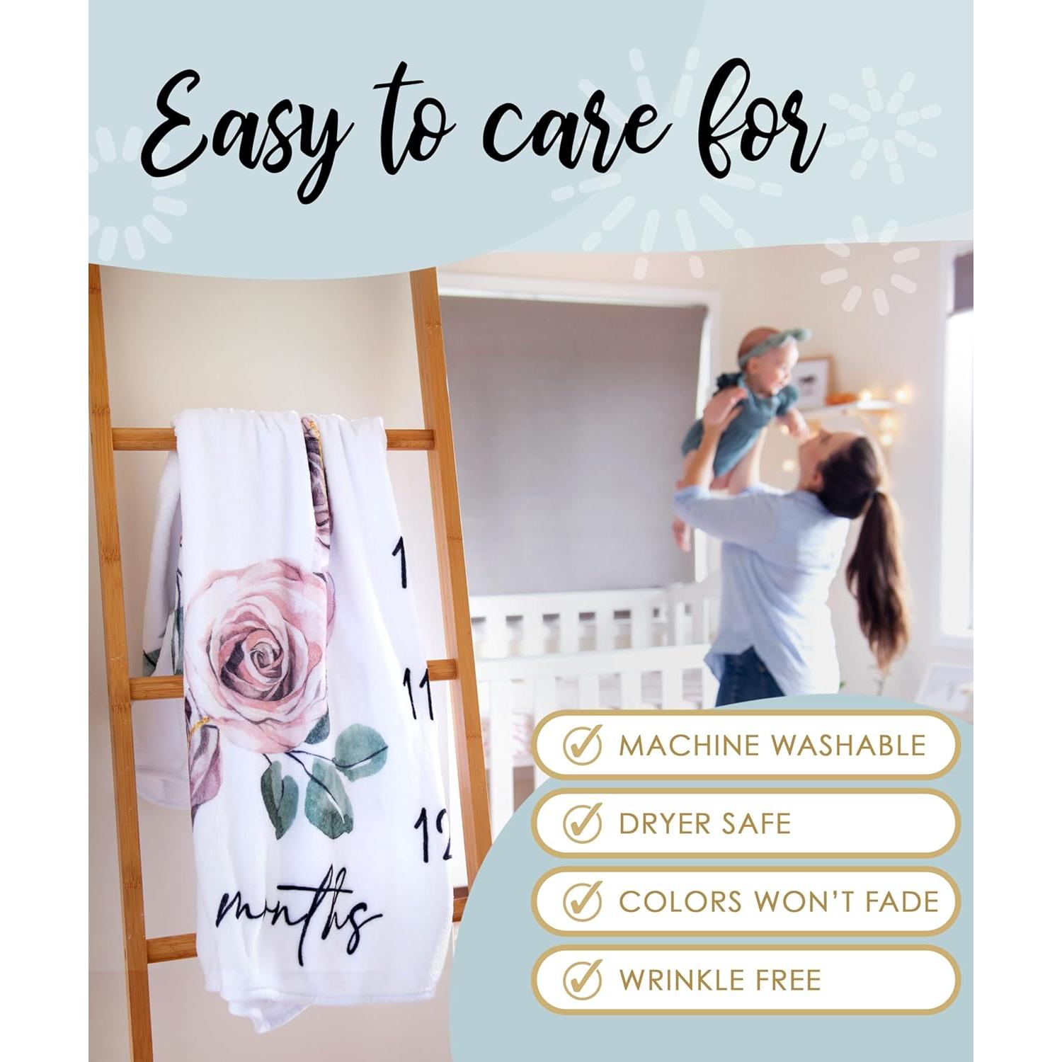 Manta de Hitos Mensuales para Bebés Calloo Floral 116.84cm