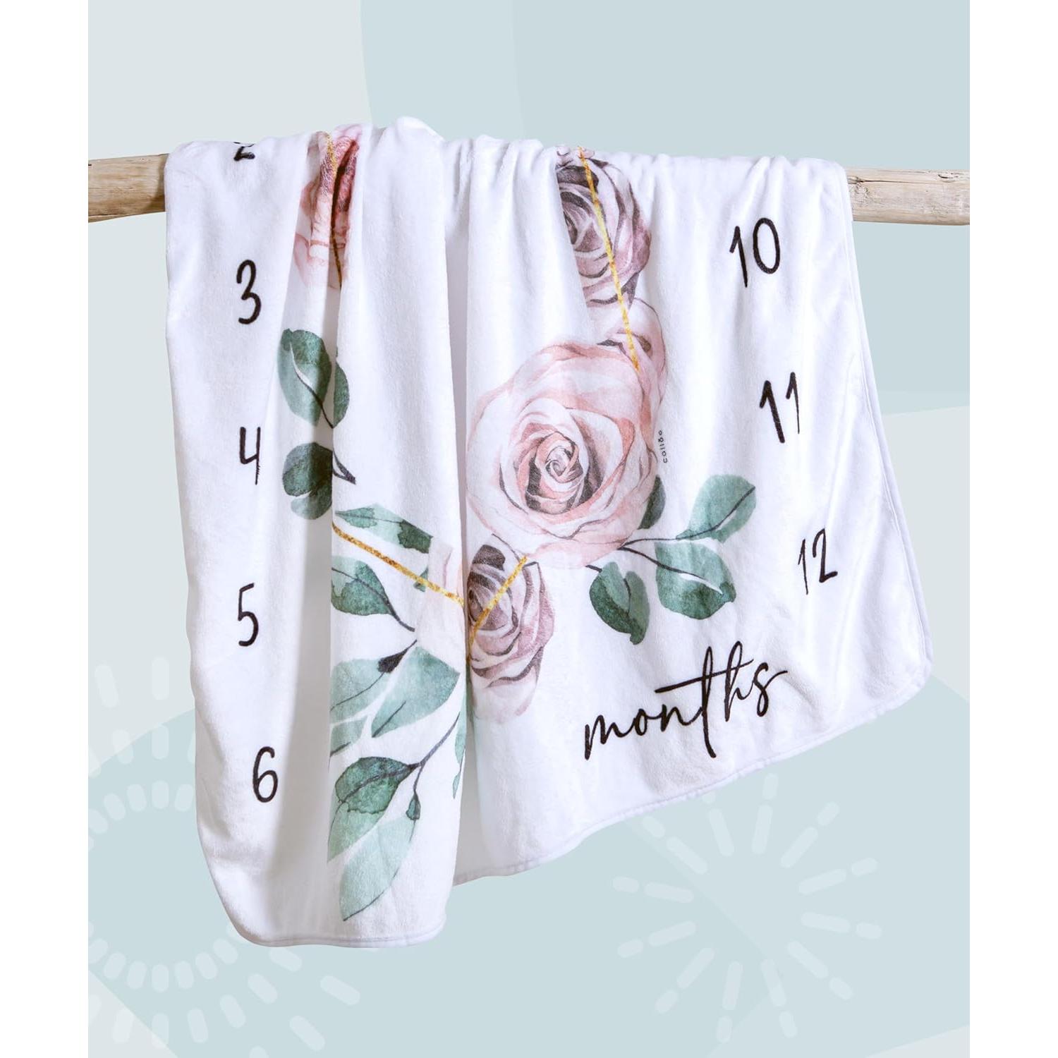 Manta de Hitos Mensuales para Bebés Calloo Floral 116.84cm